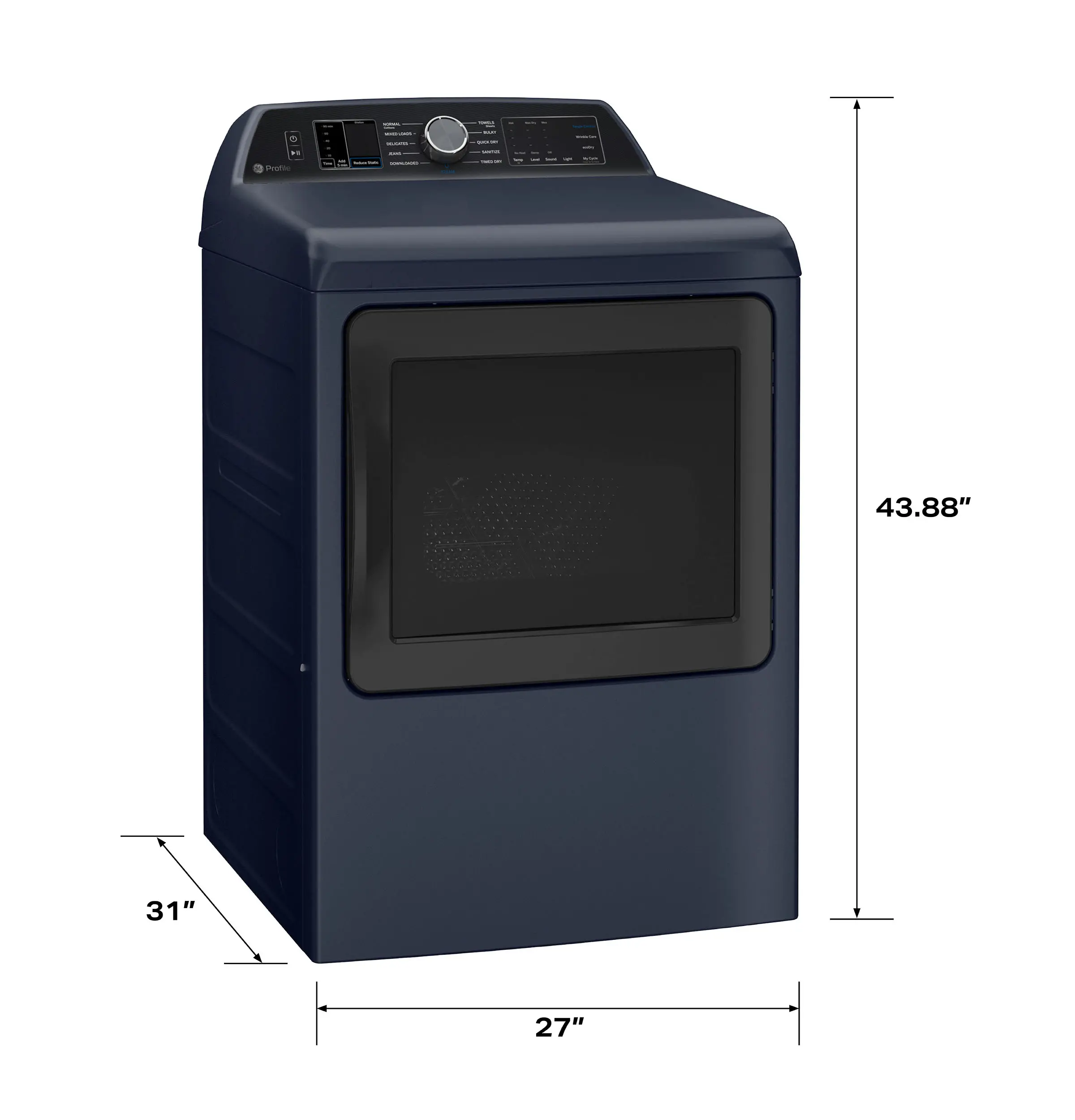 PTD80GBPTRS GE Profile 7.3 Cu Ft Smart Gas Dryer - Blue-3