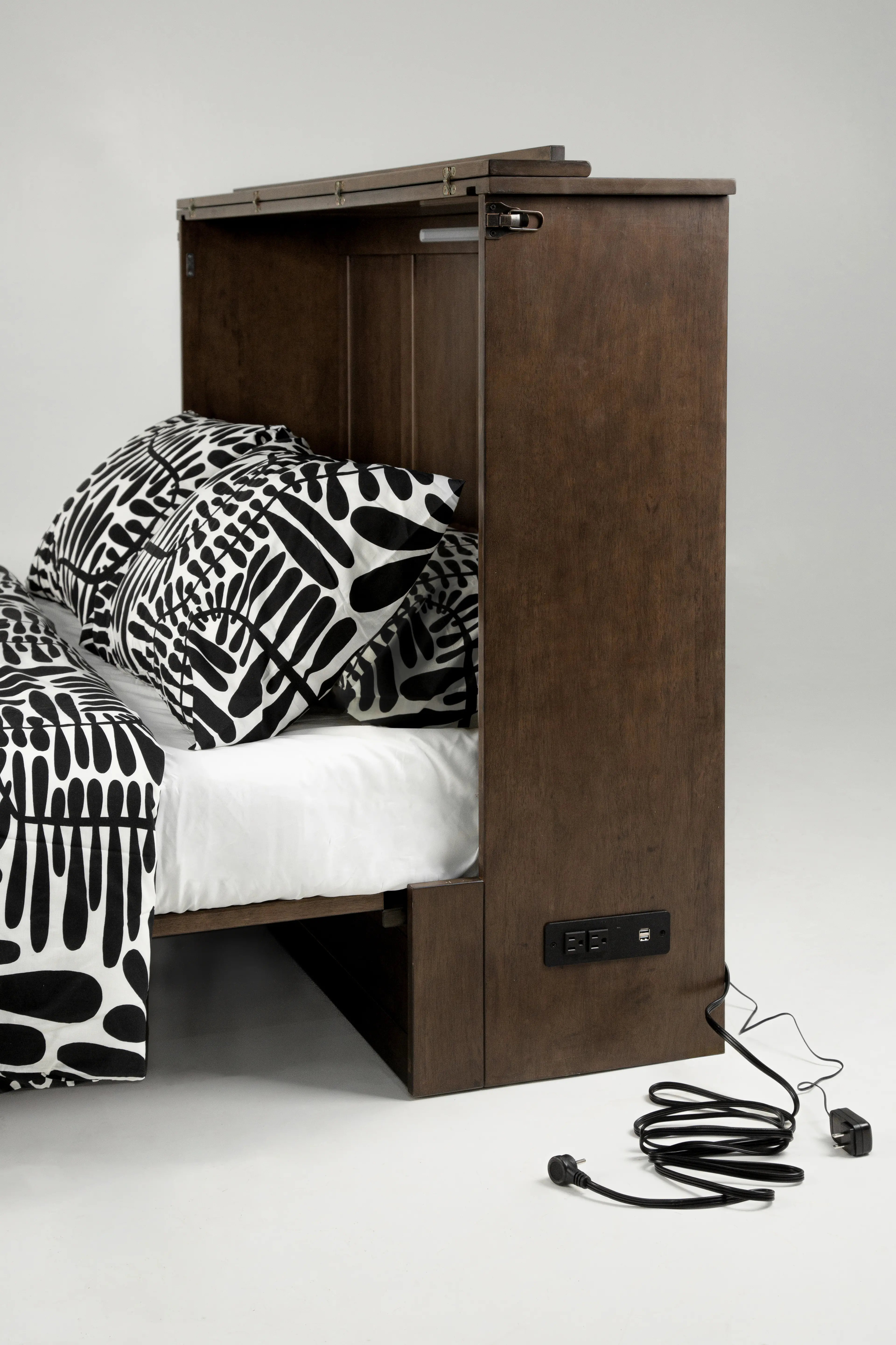 Murphy Express Brown Queen Cabinet Bed-6