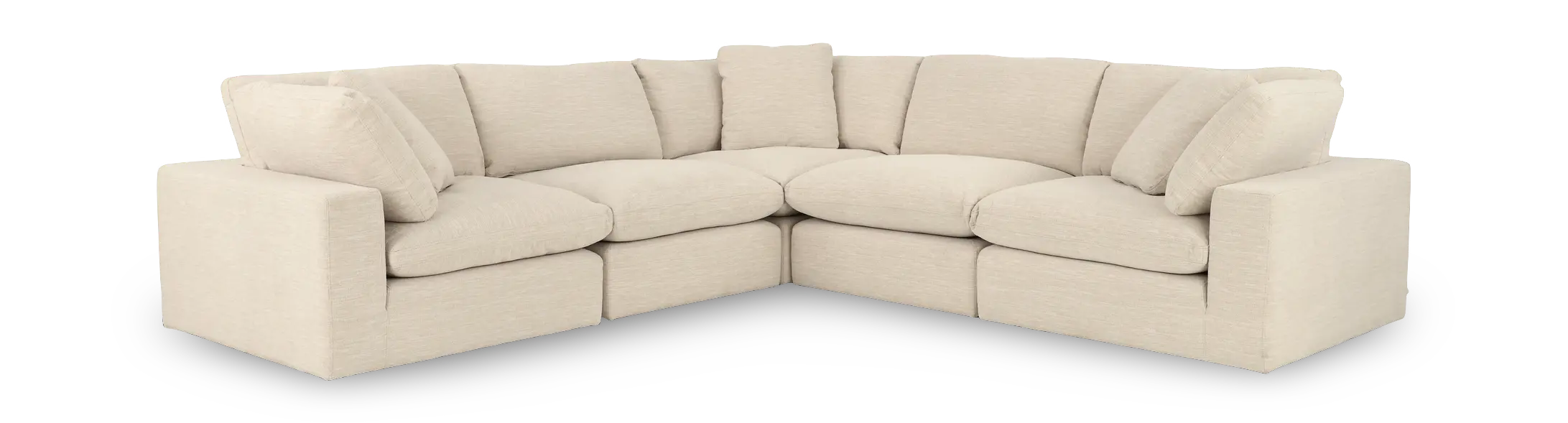 Harpo White 5-Piece Sectional-1
