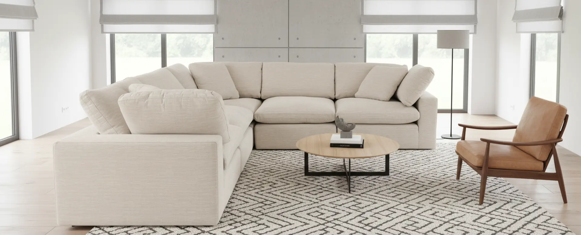 Harpo White 5-Piece Sectional-2
