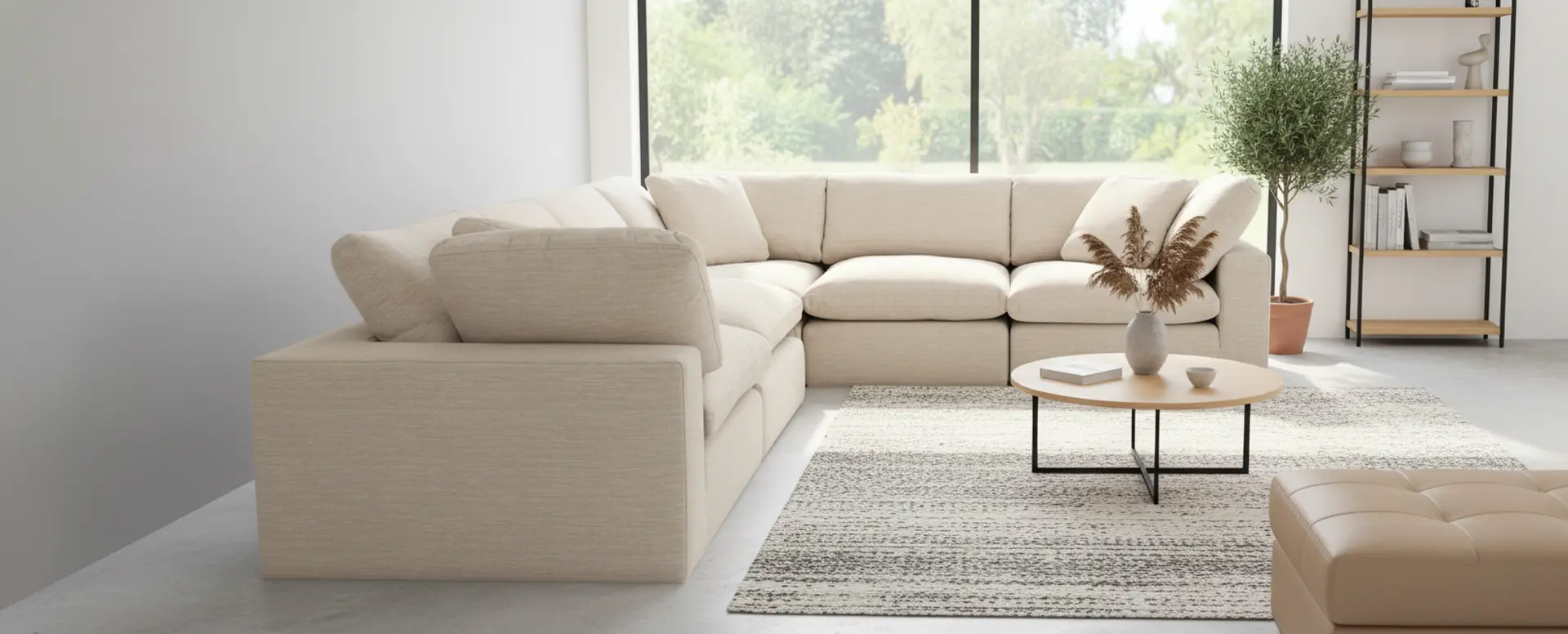 Harpo White 5-Piece Sectional-7