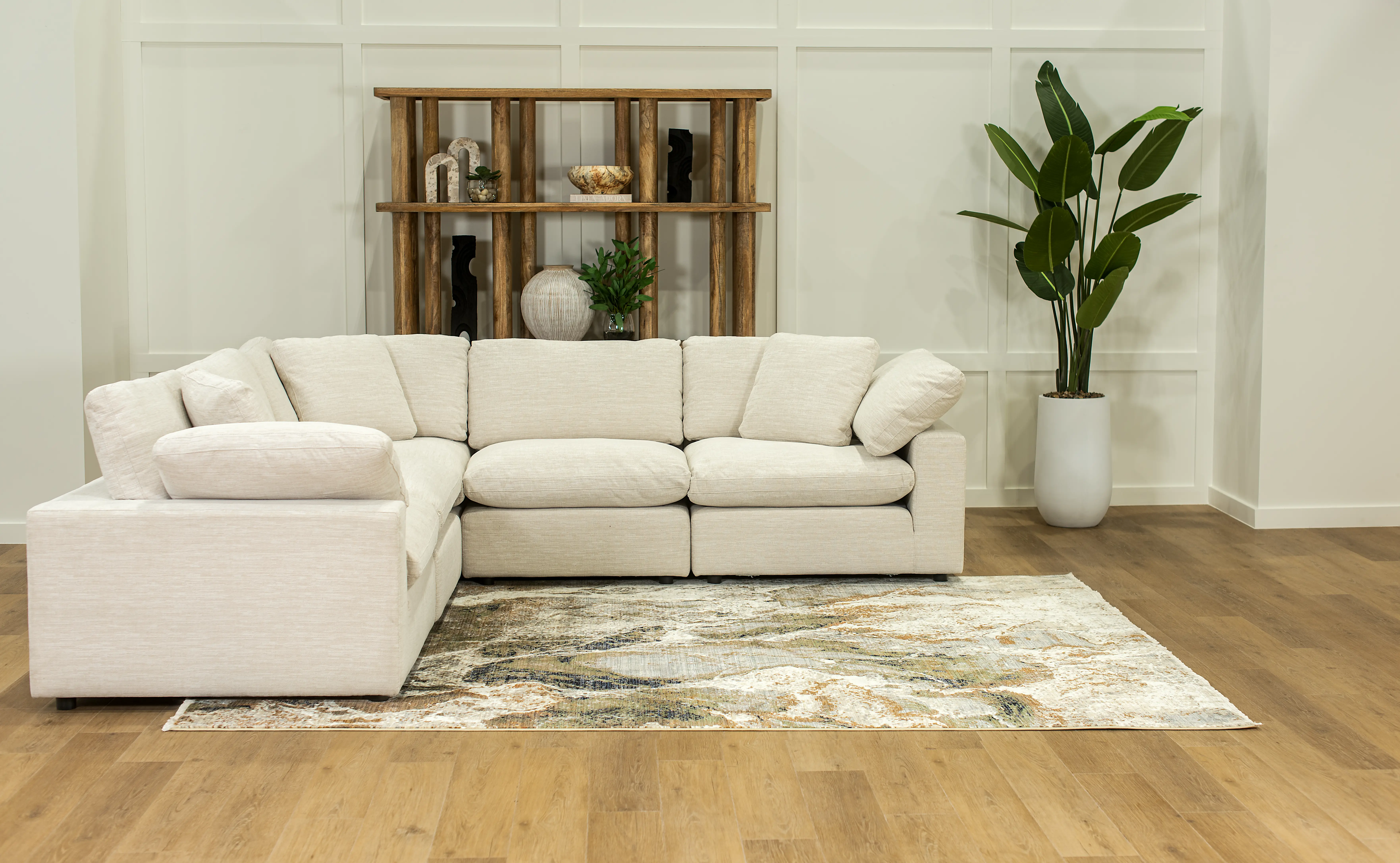 Harpo White 5-Piece Sectional-8