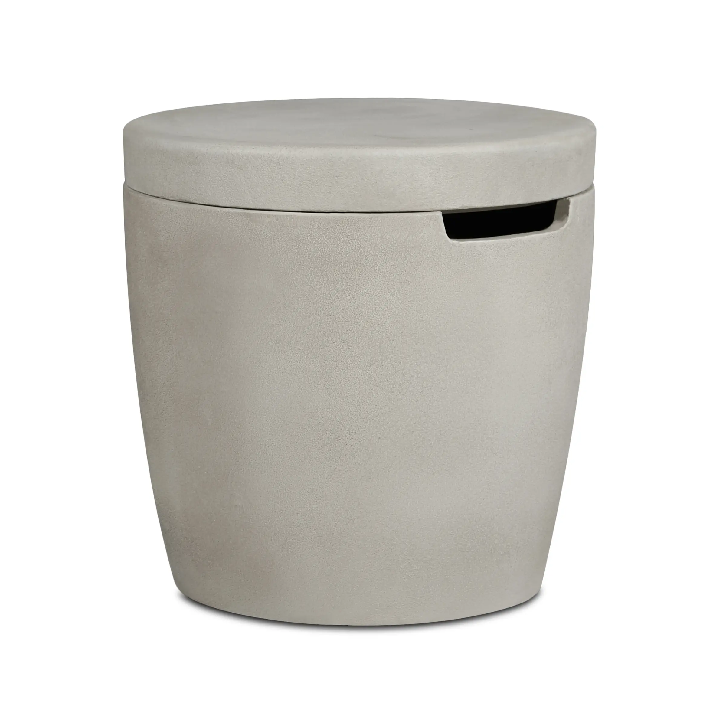 133-FOG Eldora Round Fog Concrete Propane Tank Cover and Side Table-1