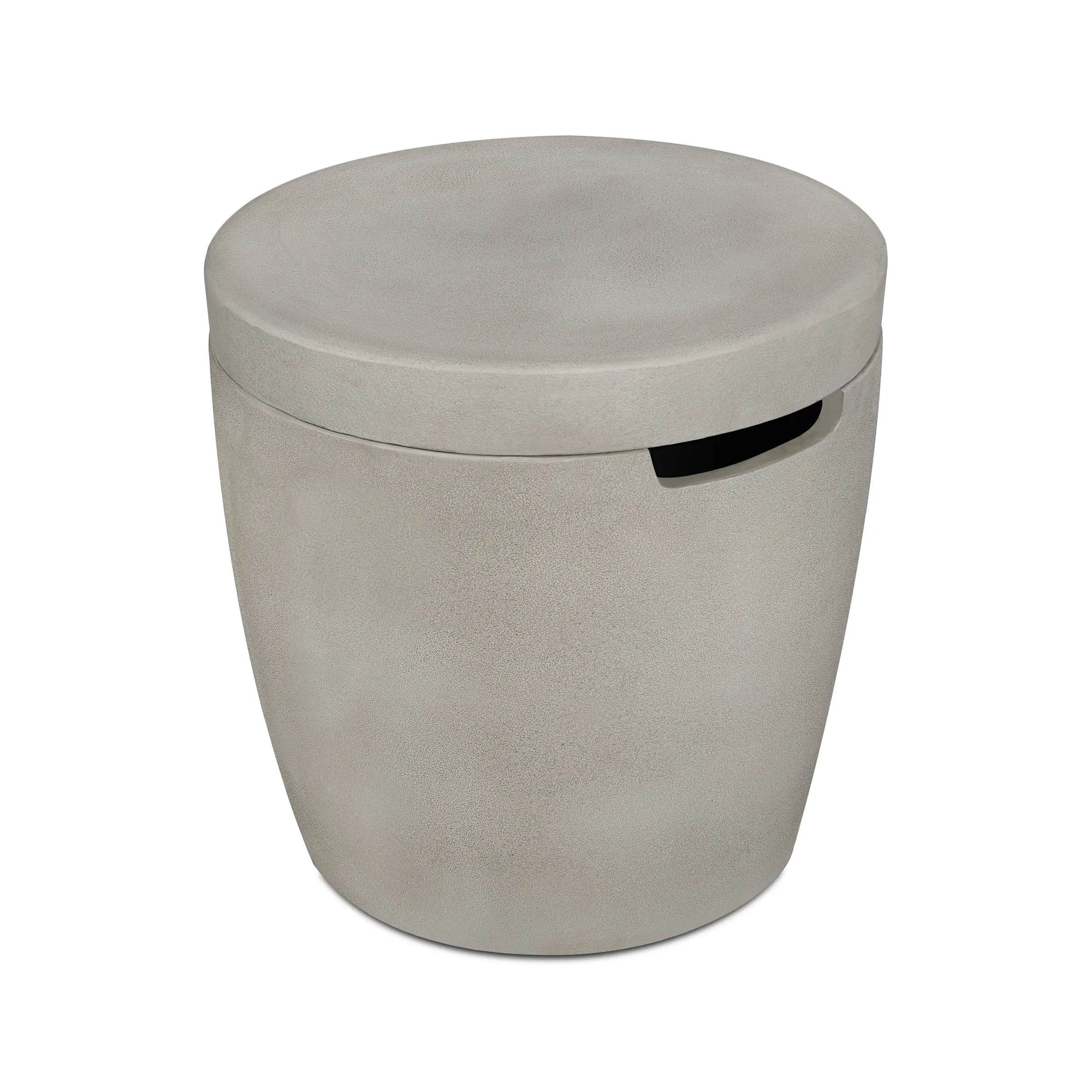 133-FOG Eldora Round Fog Concrete Propane Tank Cover and Side Table-3