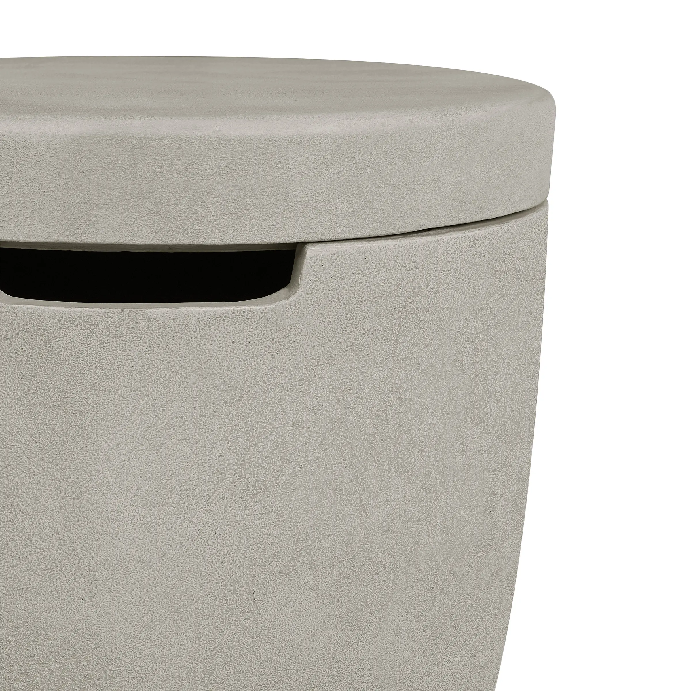 133-FOG Eldora Round Fog Concrete Propane Tank Cover and Side Table-5