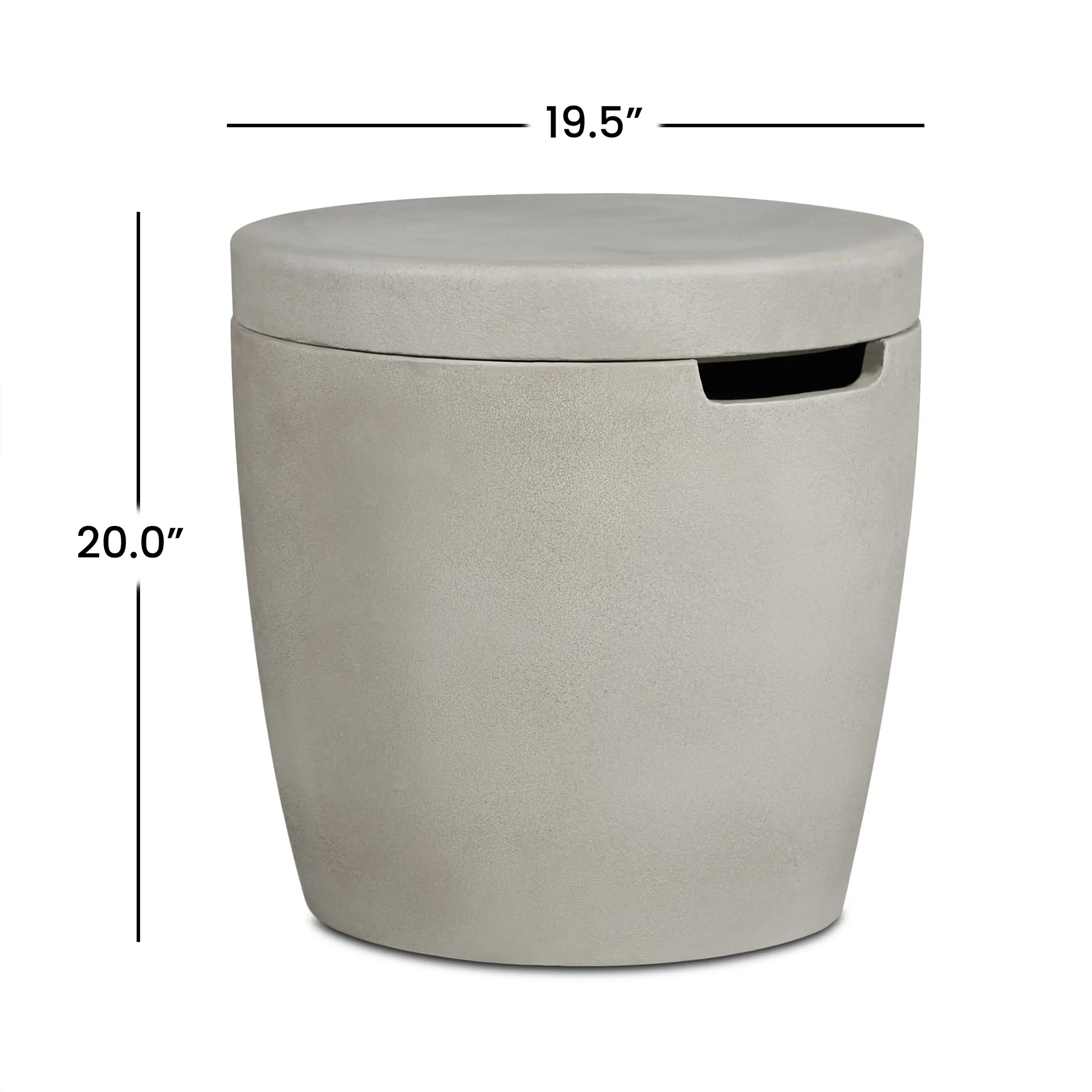 133-FOG Eldora Round Fog Concrete Propane Tank Cover and Side Table-6