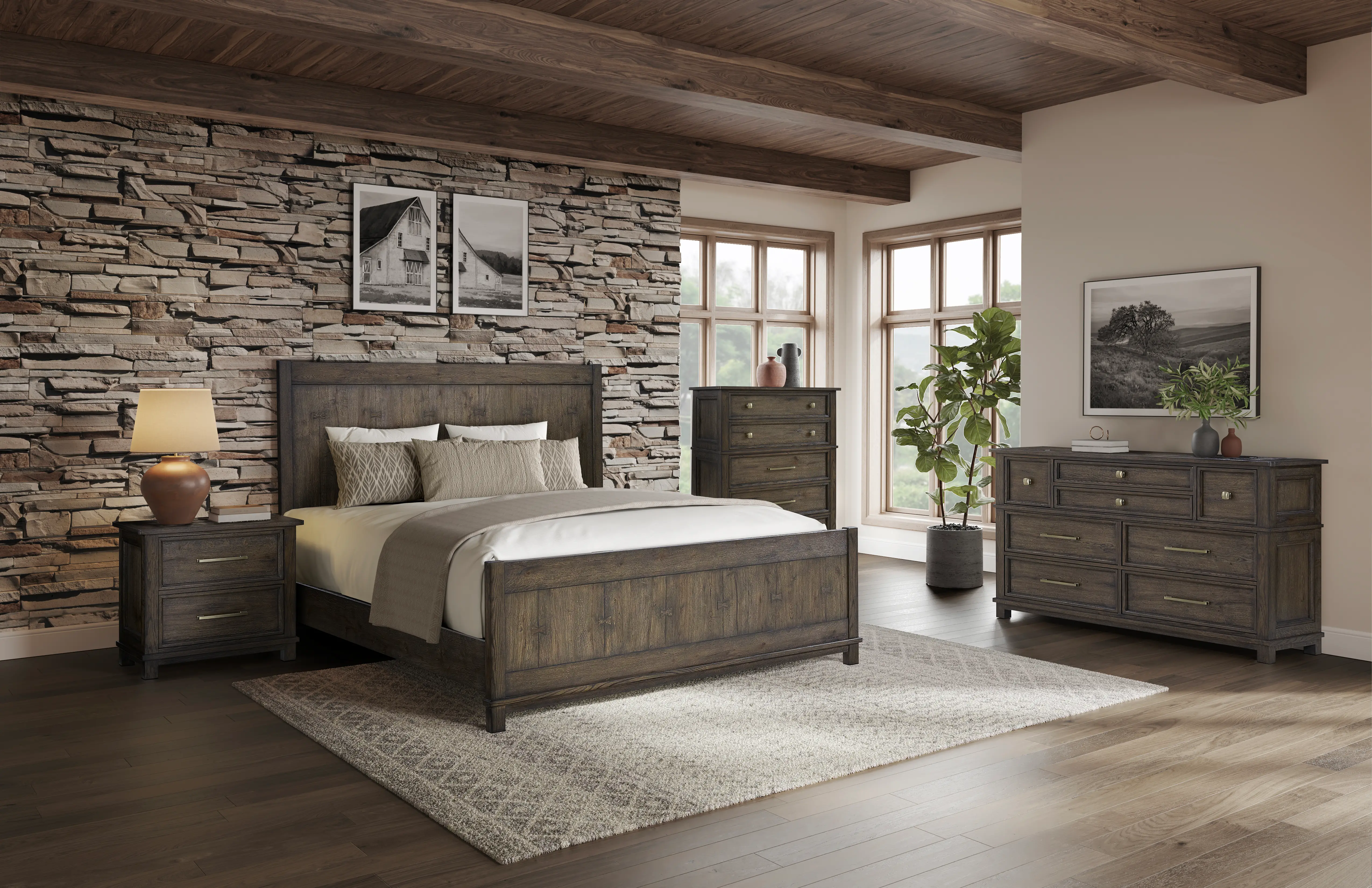 Montana Espresso Brown Nightstand with Wireless Charger-2