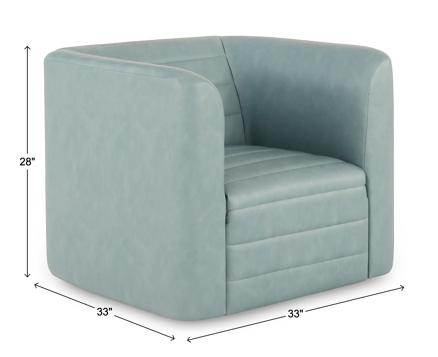 GT Aqua Blue Faux Leather Swivel Chair-3