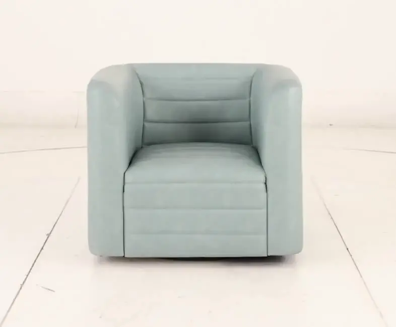 GT Aqua Blue Faux Leather Swivel Chair-9
