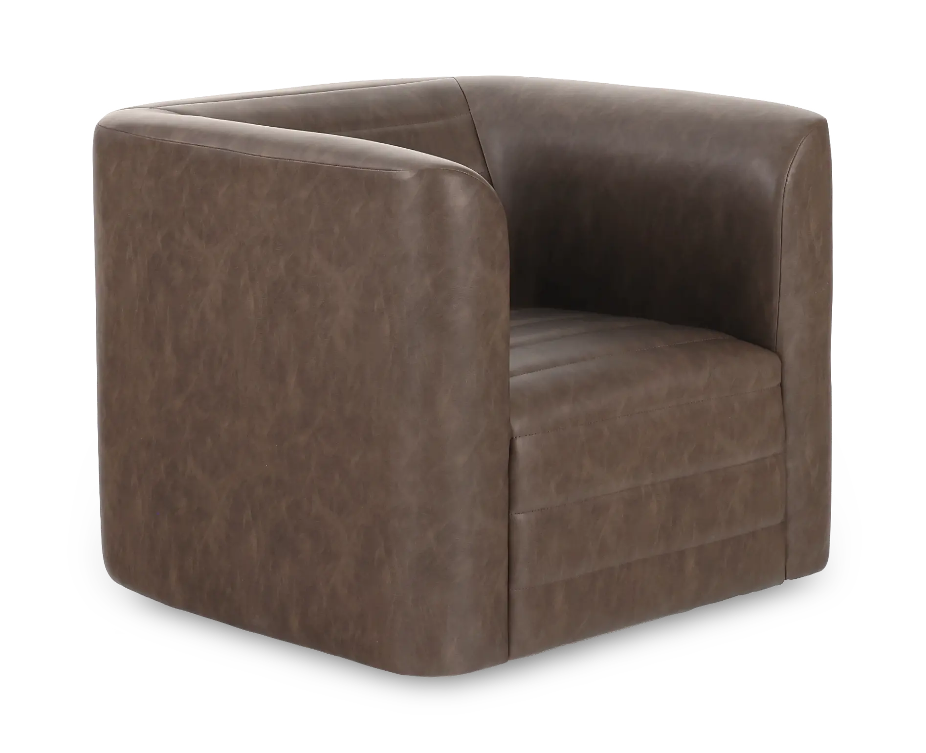 GT Dark Brown Faux Leather Swivel Chair-1