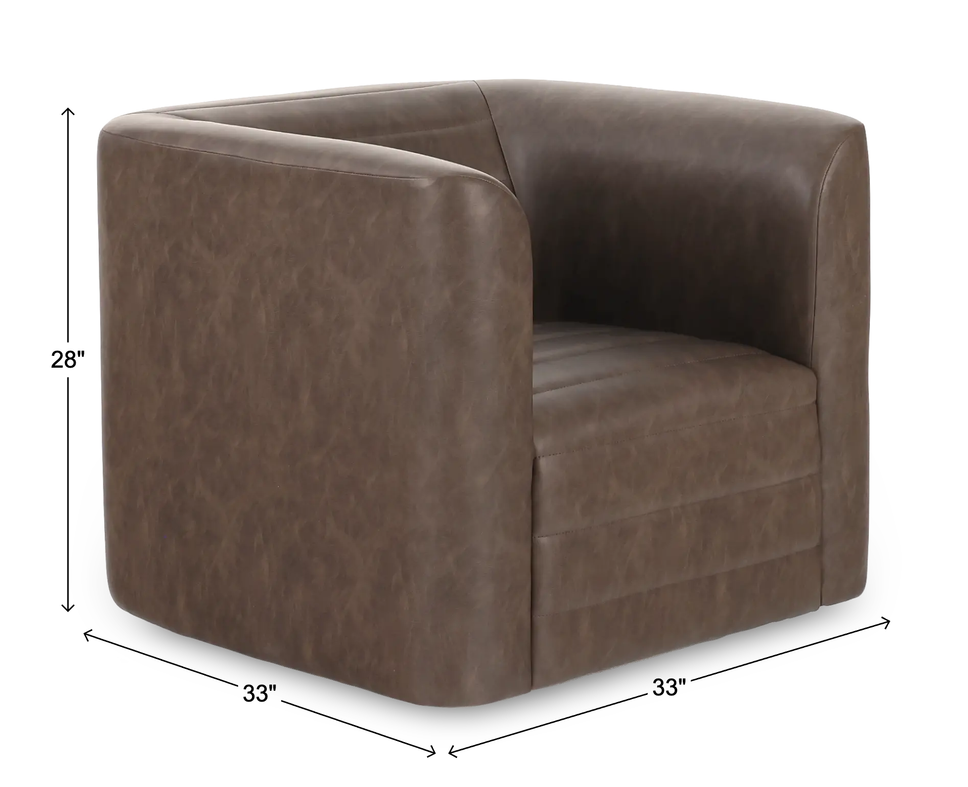 GT Dark Brown Faux Leather Swivel Chair-3