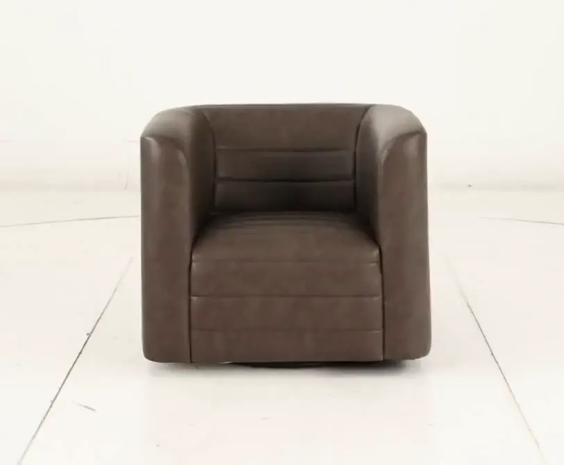 GT Dark Brown Faux Leather Swivel Chair-9