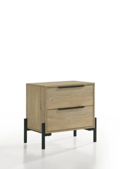 Newhall Vintage Oak 2-Drawer Nightstand-1