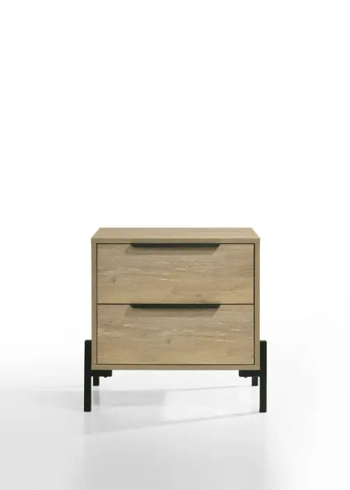 Newhall Vintage Oak 2-Drawer Nightstand-3