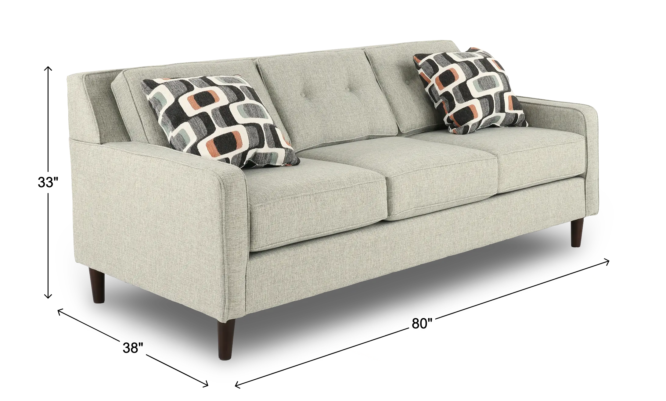 JOYSOF/MIST Joyce Kiwi Green Upholstered Sofa-3