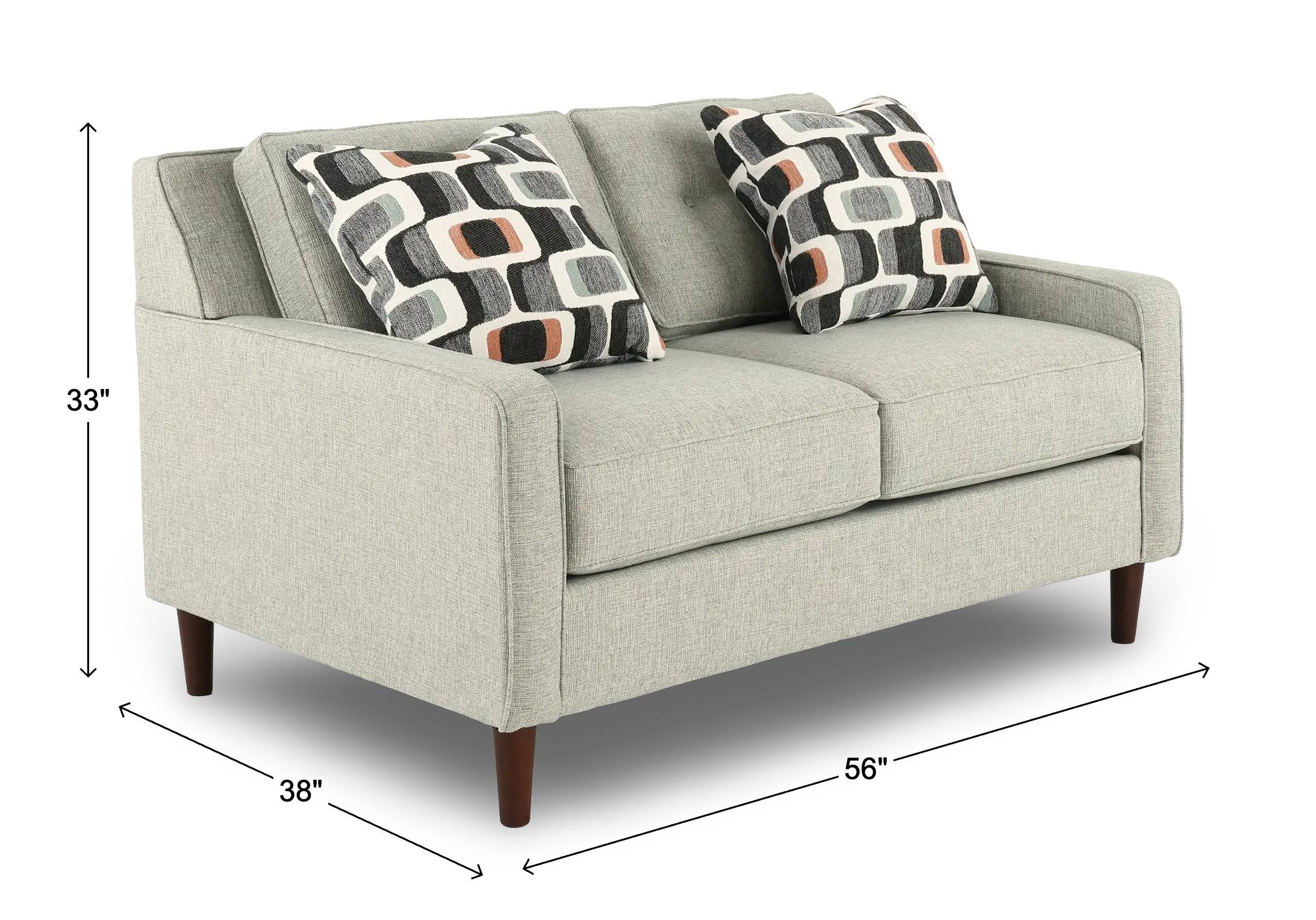 JOYLOV/MIST Joyce Kiwi Green Upholstered Loveseat-3