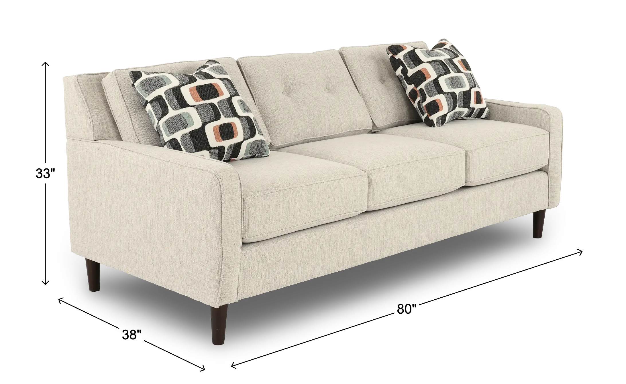 JOYSOF/PEPPER Joyce Beige Upholstered Sofa-3