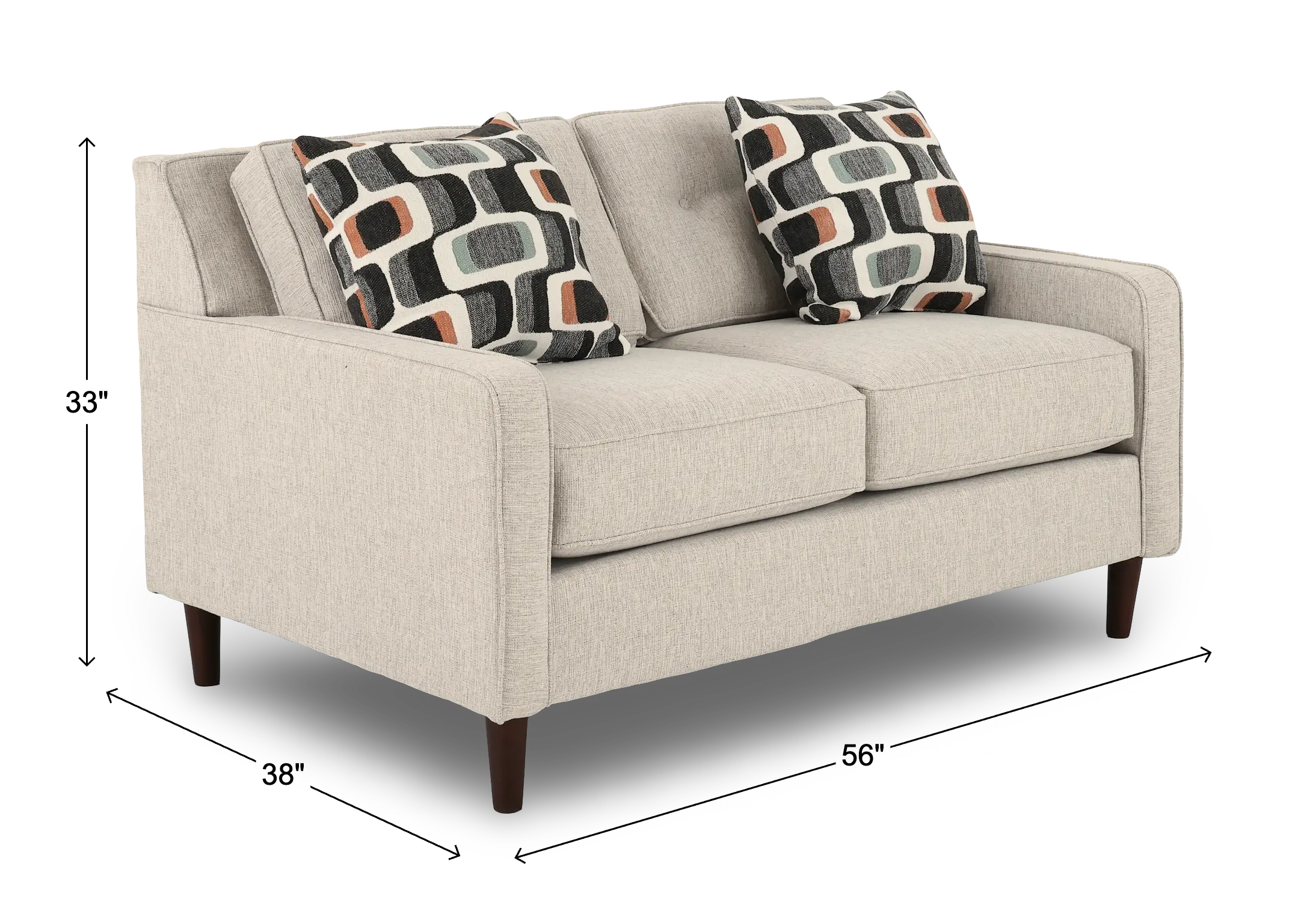 JOYLOV/PEPPER Joyce Beige Upholstered Loveseat-3