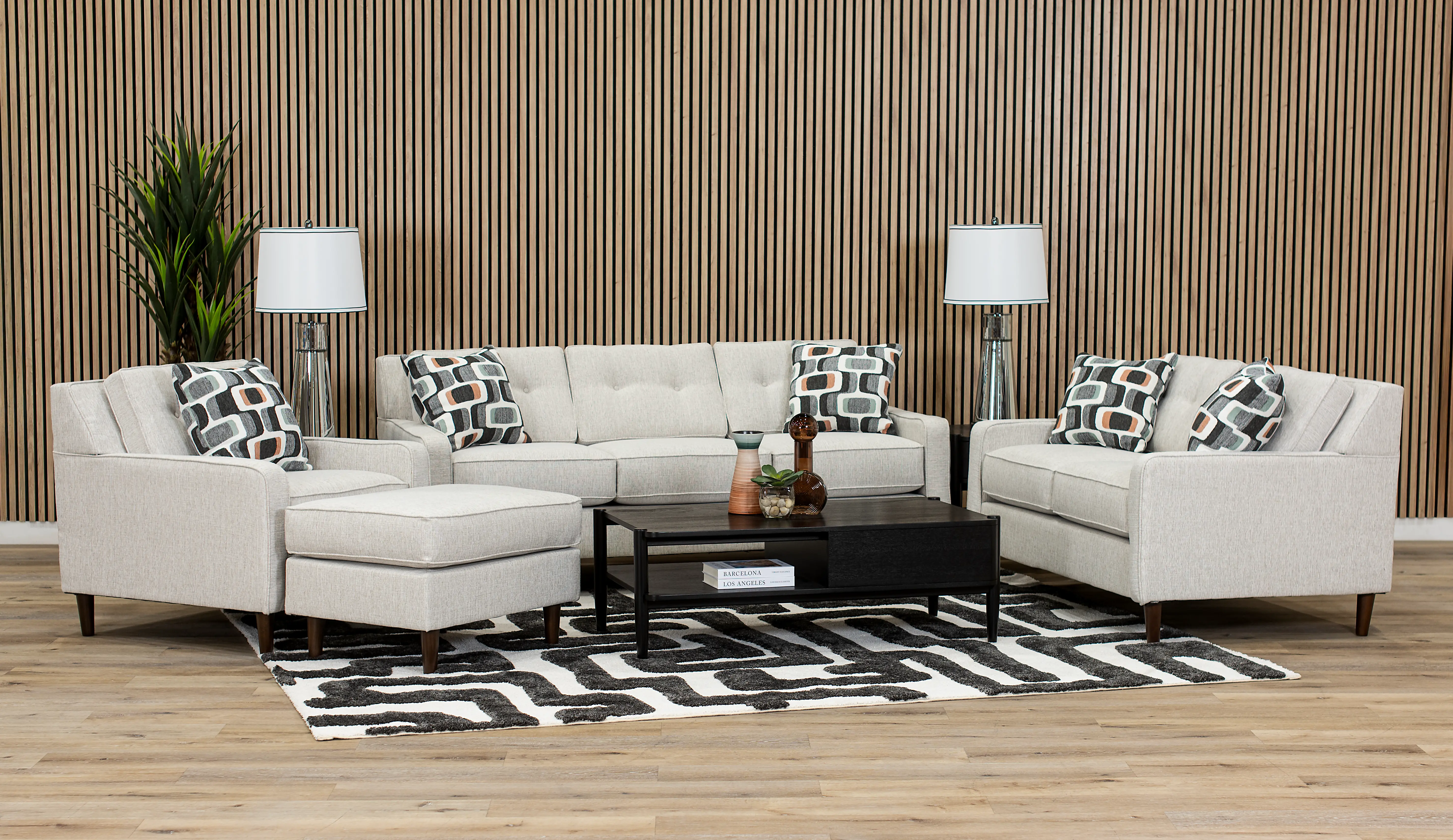 JOYOTT/PEPPER Joyce White Upholstered Ottoman-2