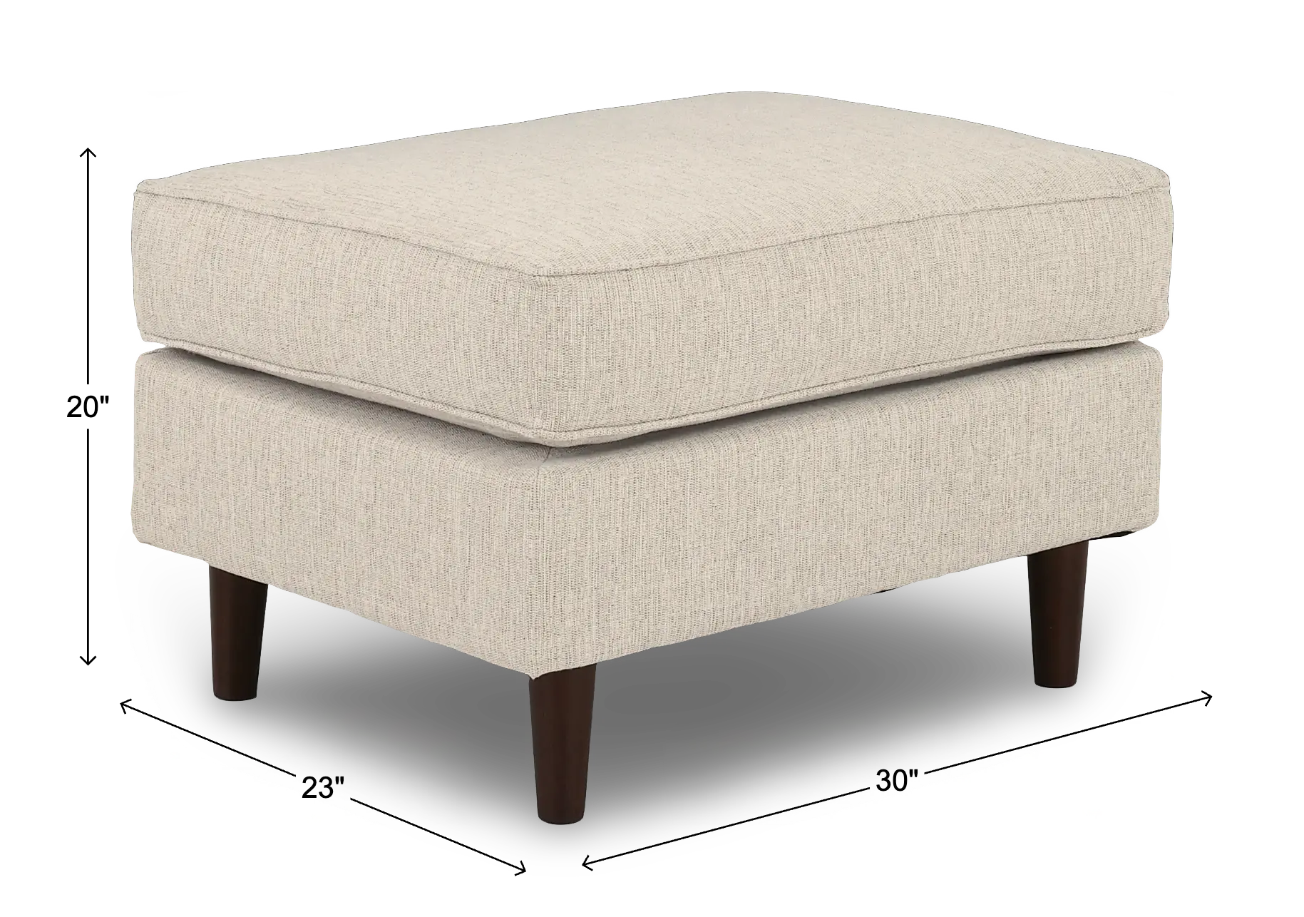 JOYOTT/PEPPER Joyce White Upholstered Ottoman-3