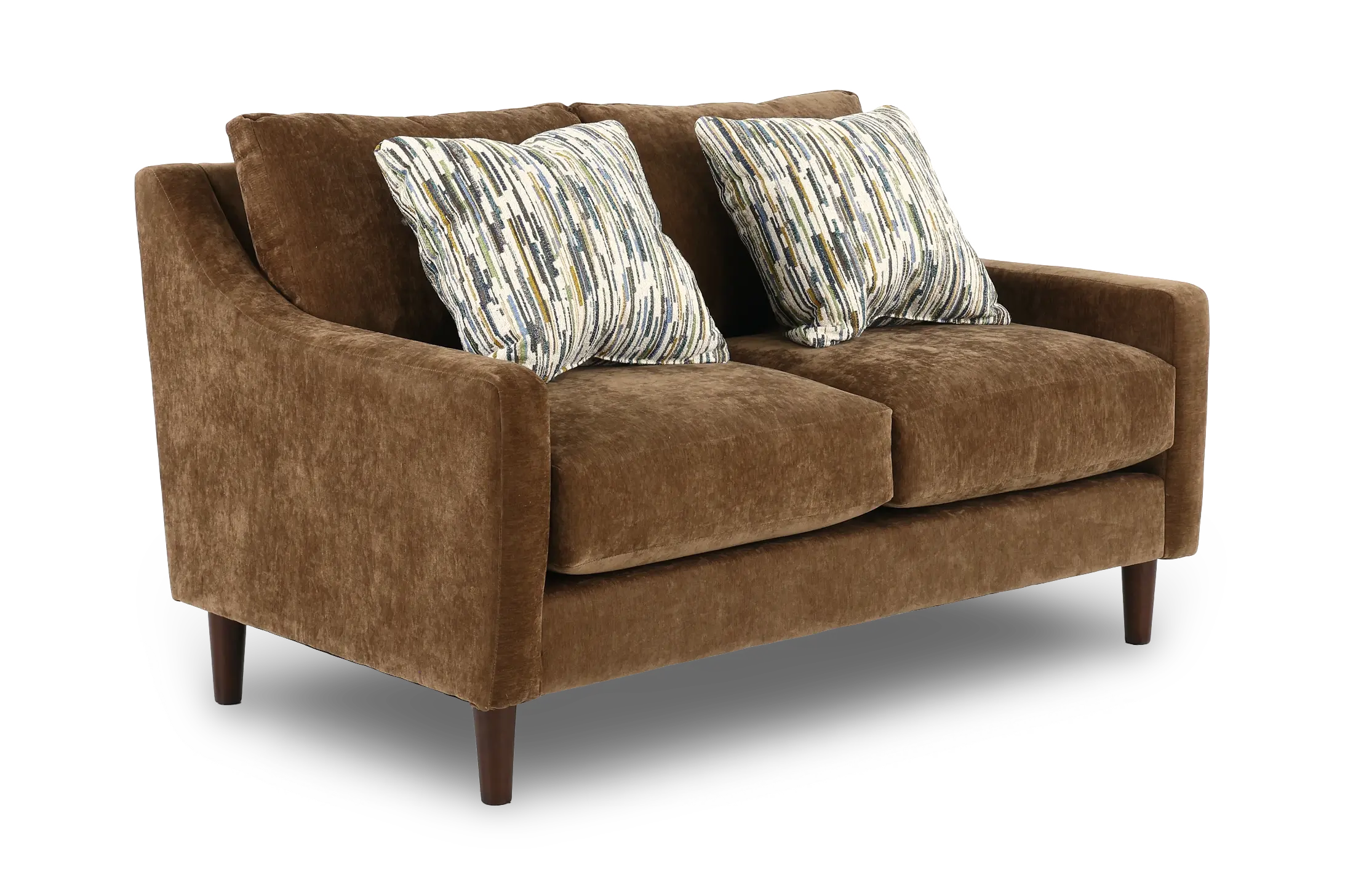 PAMLOV/MAHOGANY Pamela Mahogany Brown Loveseat-1