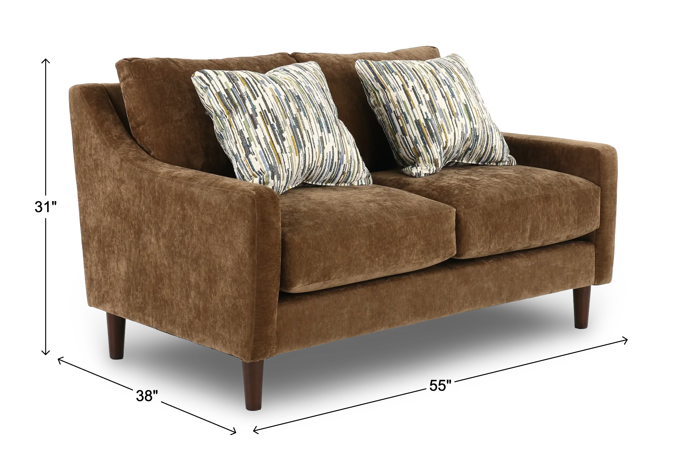 PAMLOV/MAHOGANY Pamela Mahogany Brown Loveseat-3