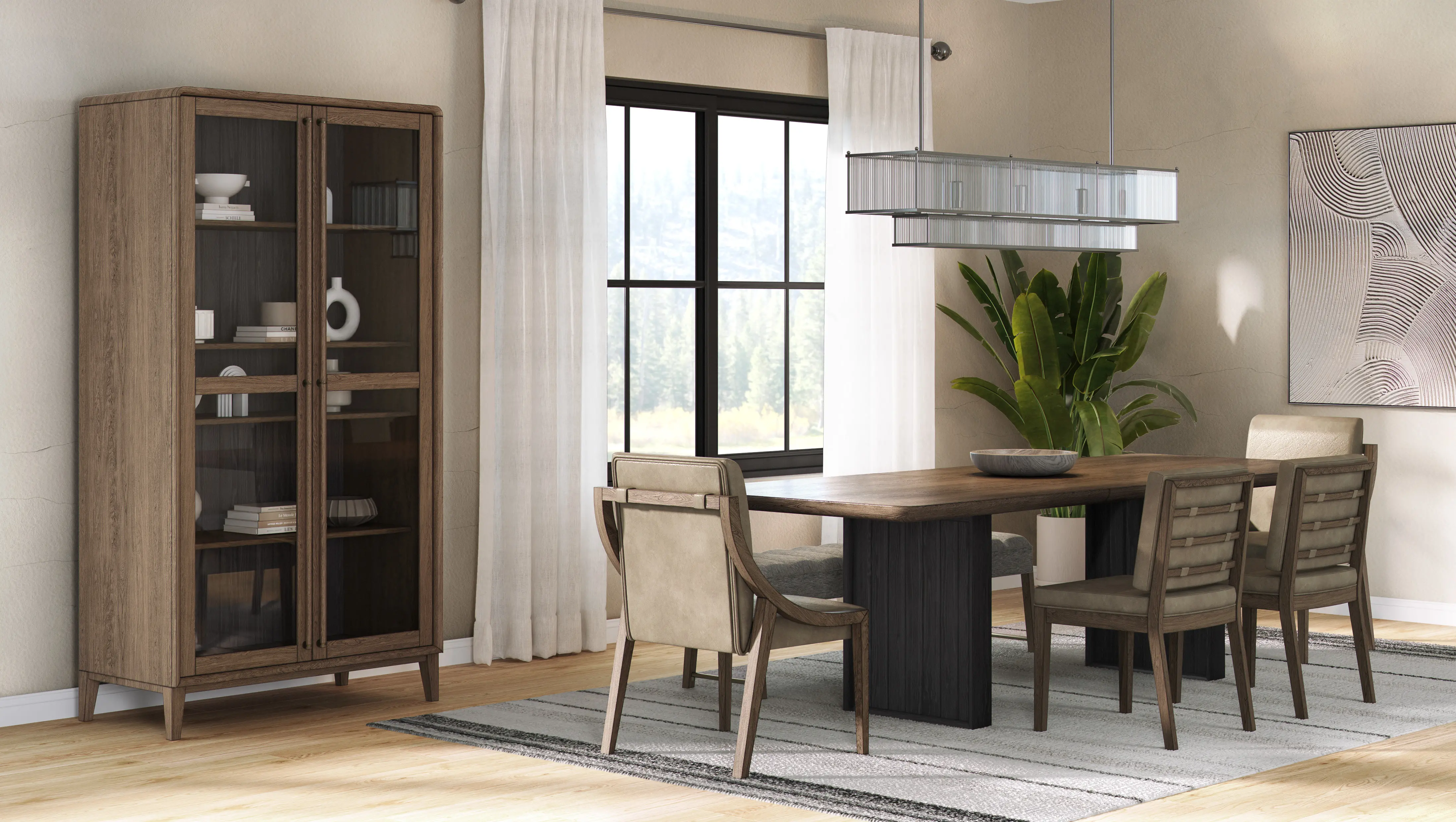 Elure Black and Latte Brown 7-Piece Extendable Dining Set-2