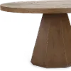 Elure Latte Brown Round Dining Table with Built-In Turntable