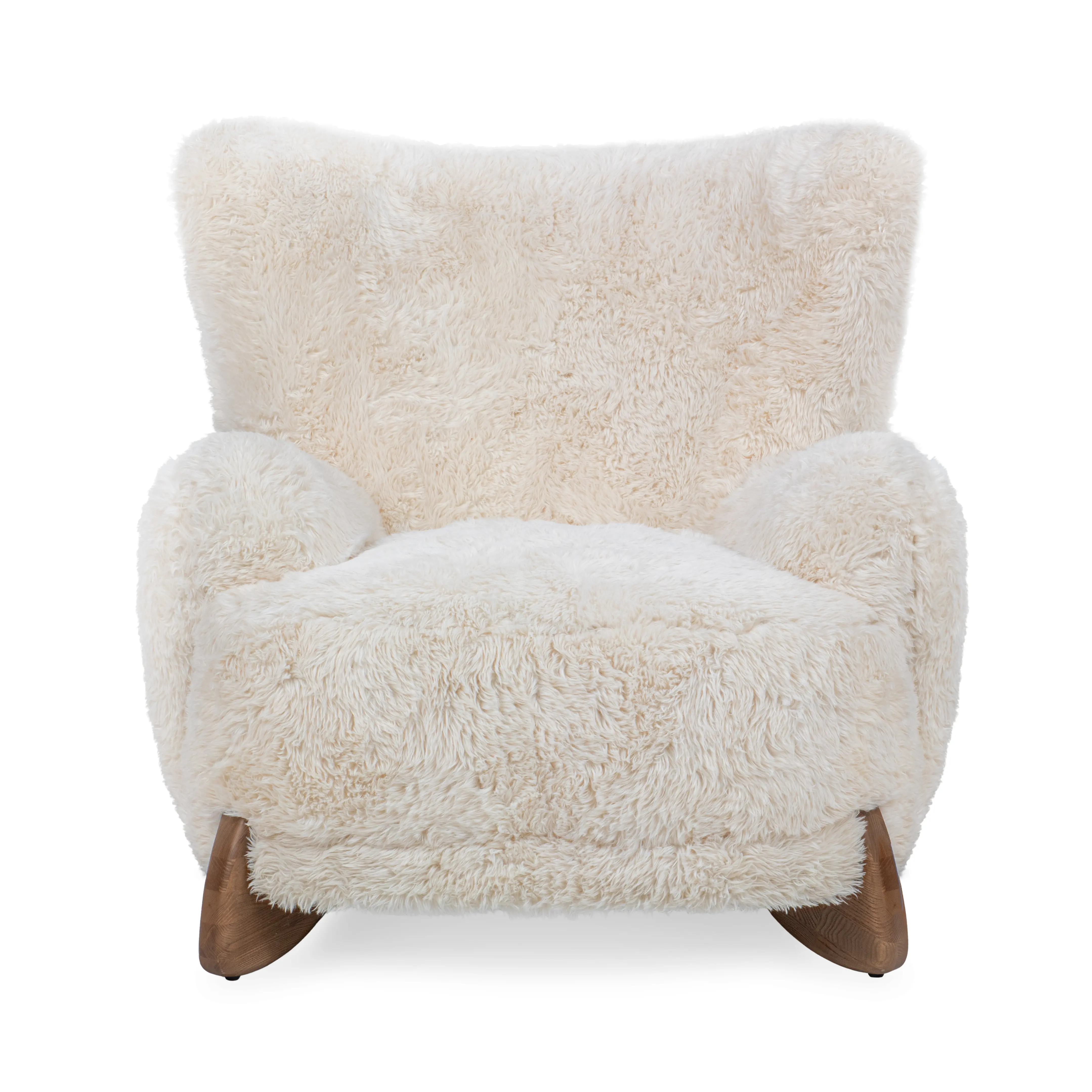 Riya White Faux Fur Accent Chair-3