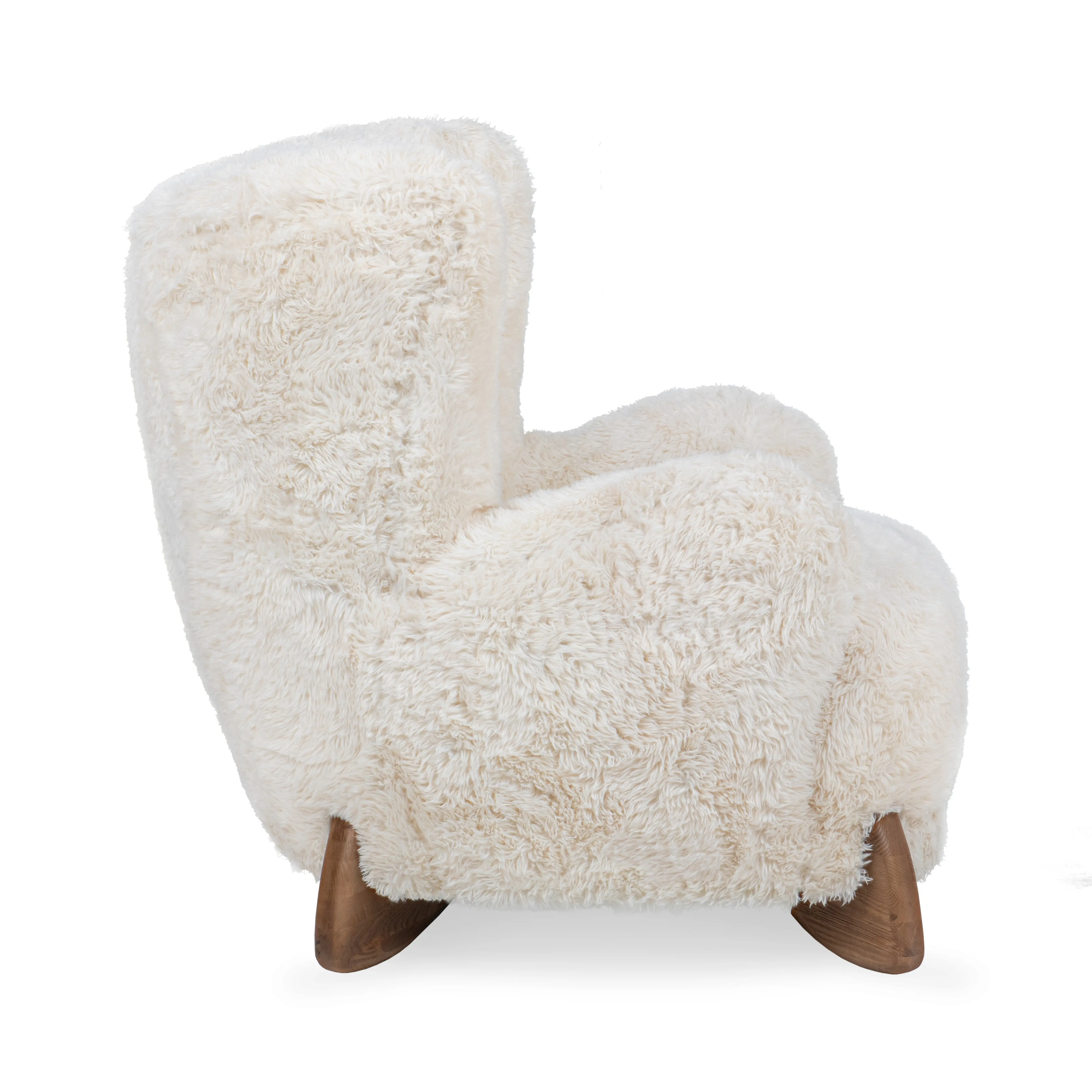 Riya White Faux Fur Accent Chair-4