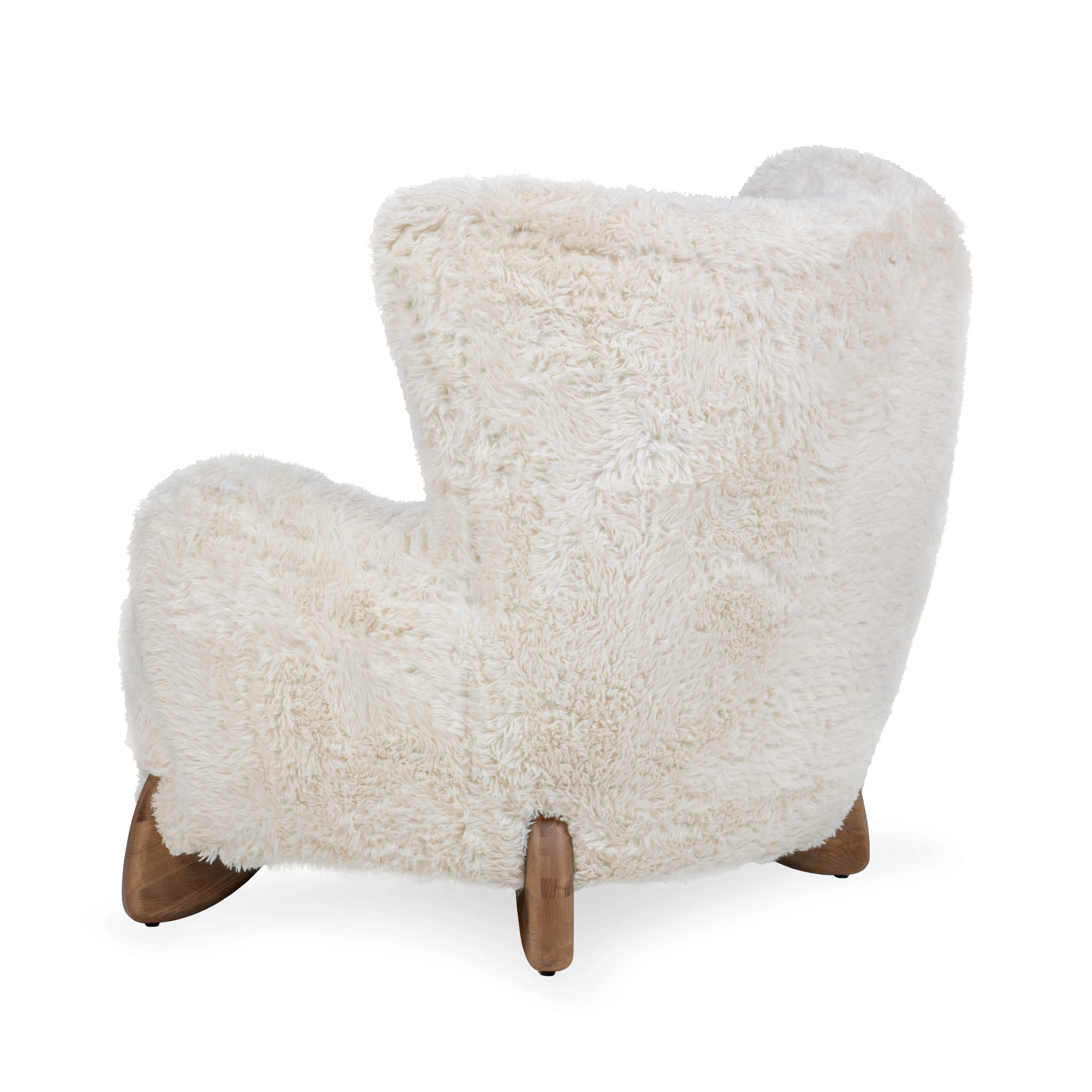 Riya White Faux Fur Accent Chair-5