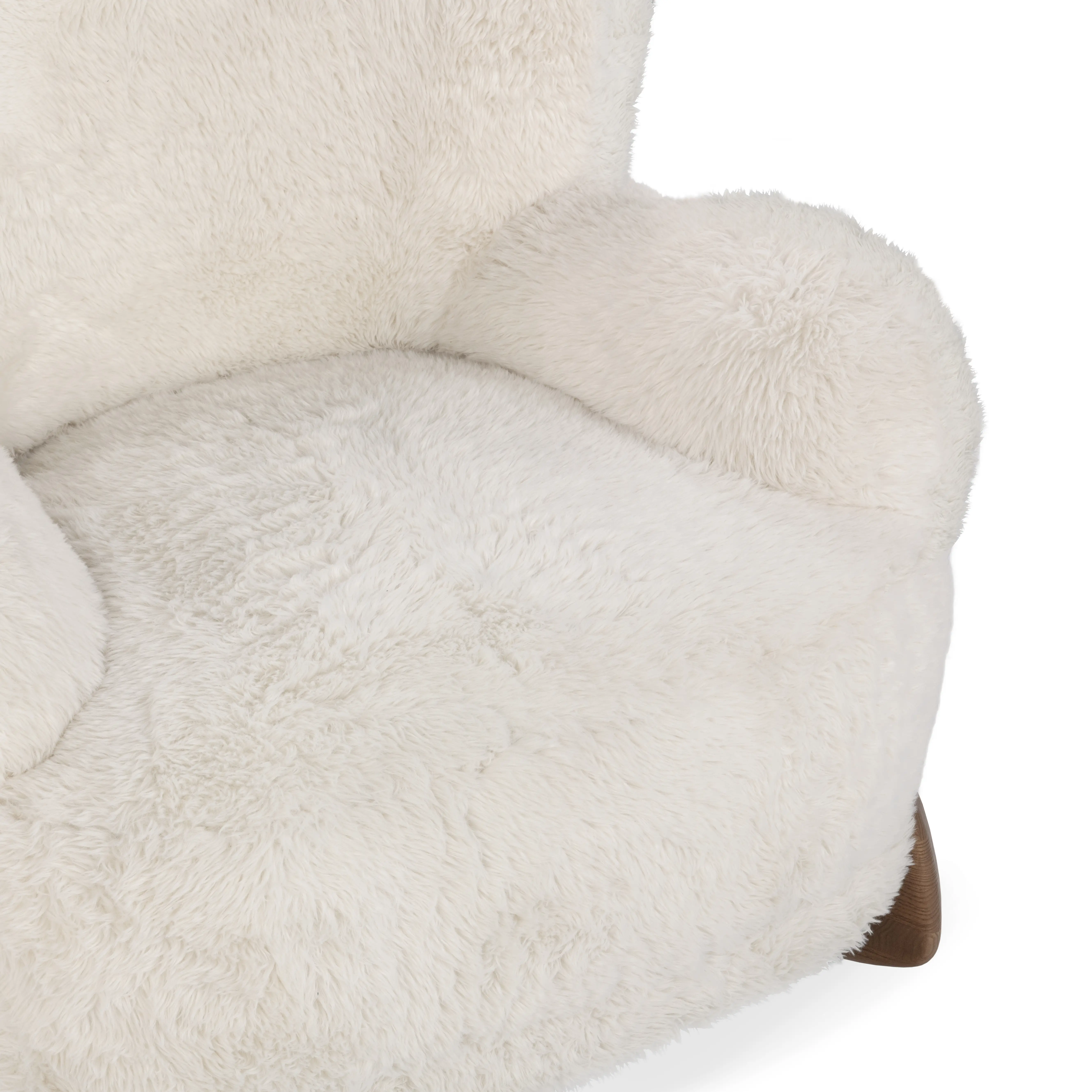 Riya White Faux Fur Accent Chair-6