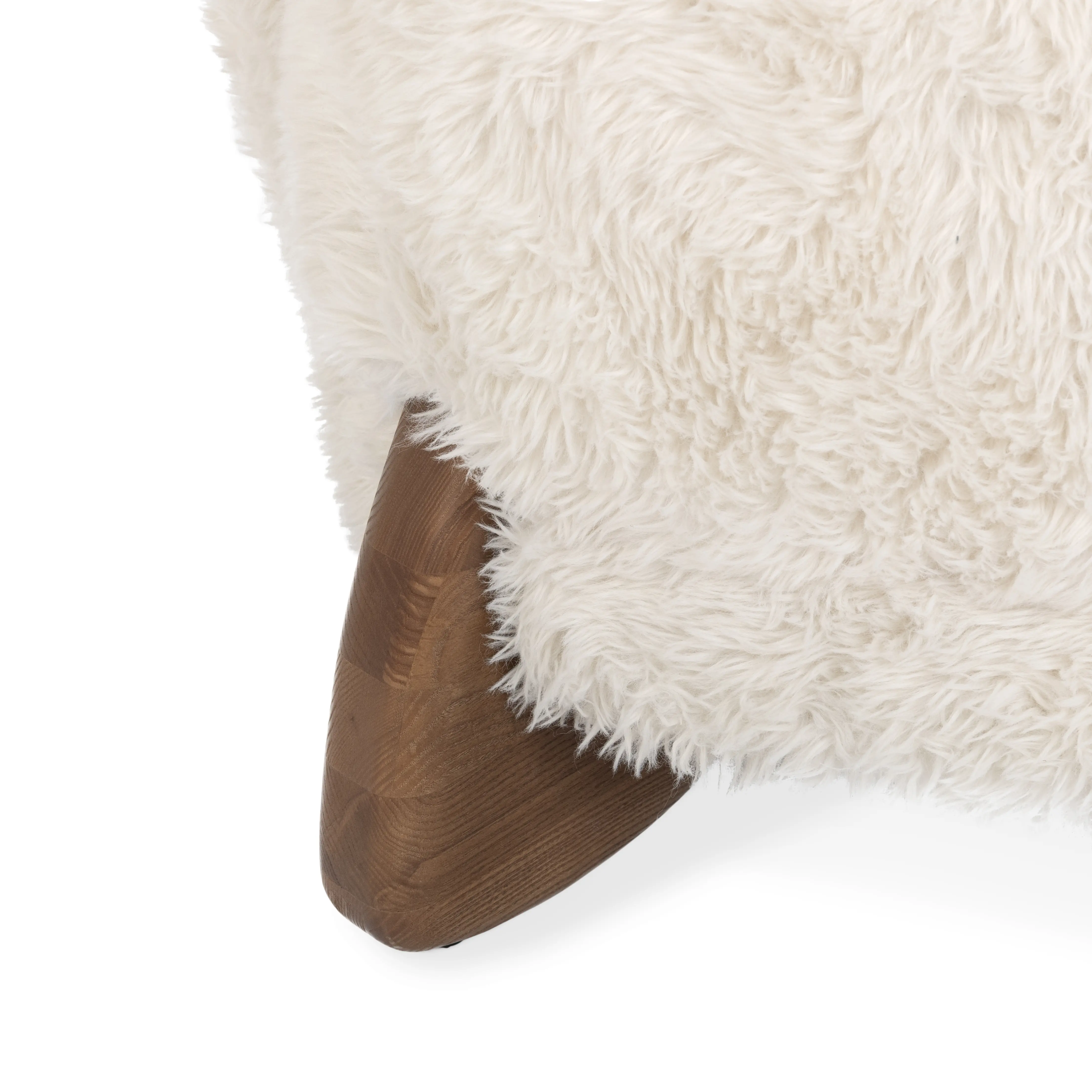 Riya White Faux Fur Accent Chair-7