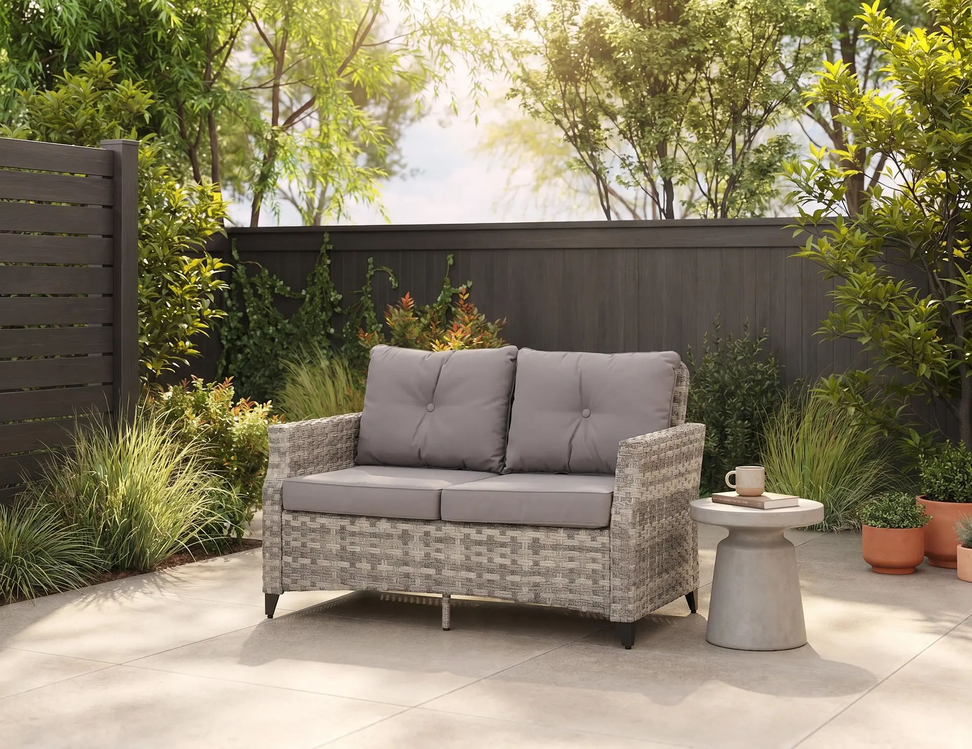 Ivy Gray Patio Loveseat-2