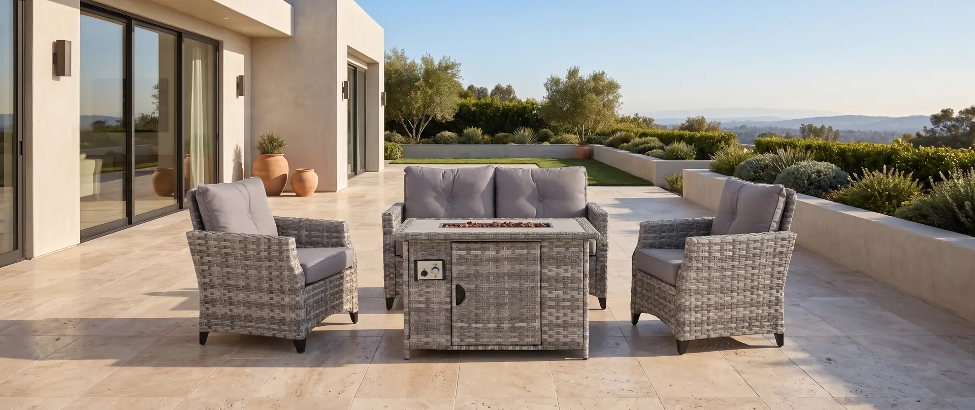 Ivy Gray Patio Loveseat-9