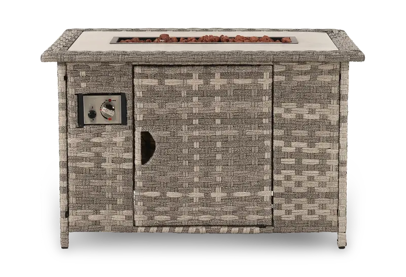 Ivy Gray Wicker Firepit