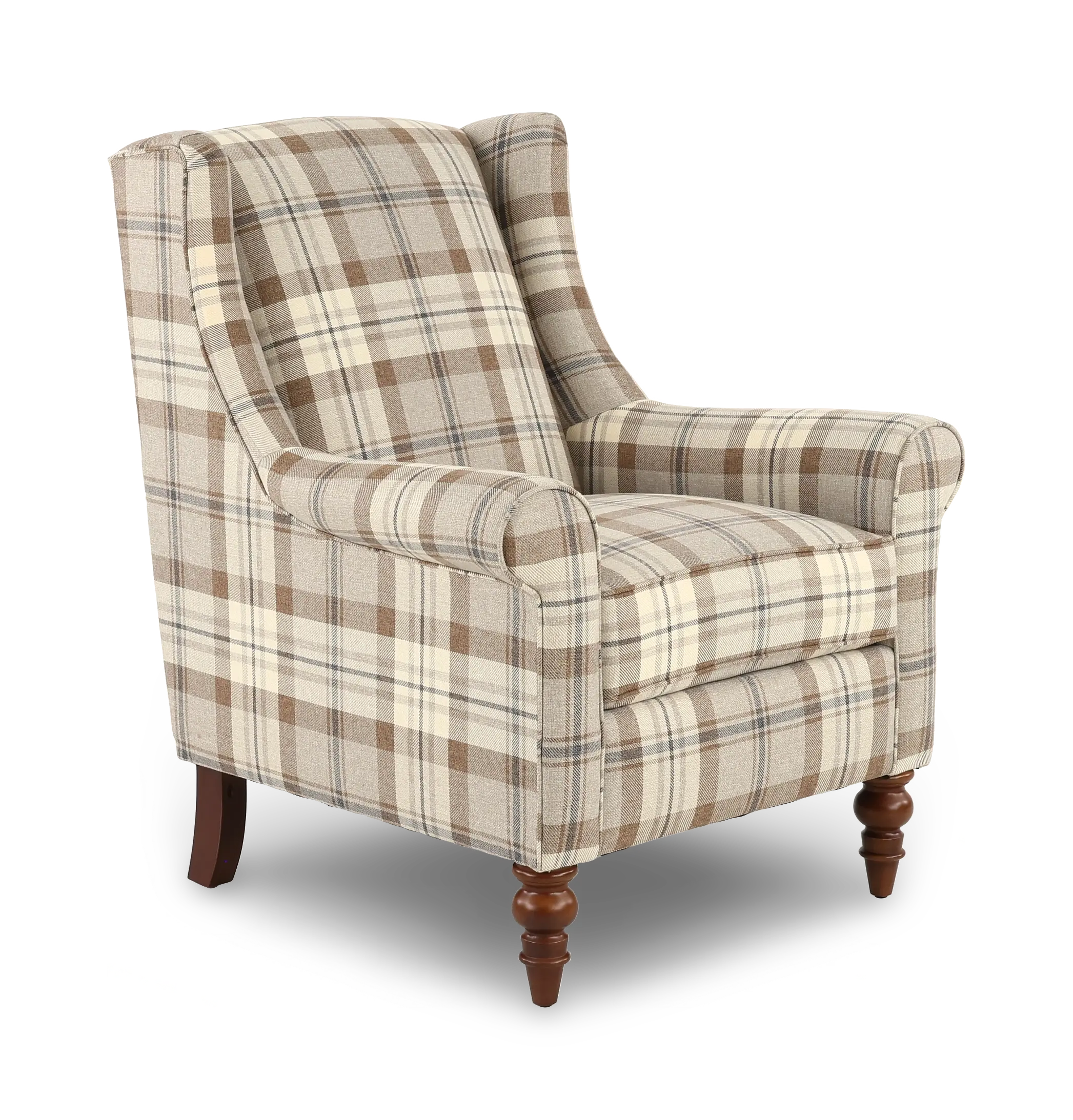 Teton Molasses Plaid Wingback Chair-1