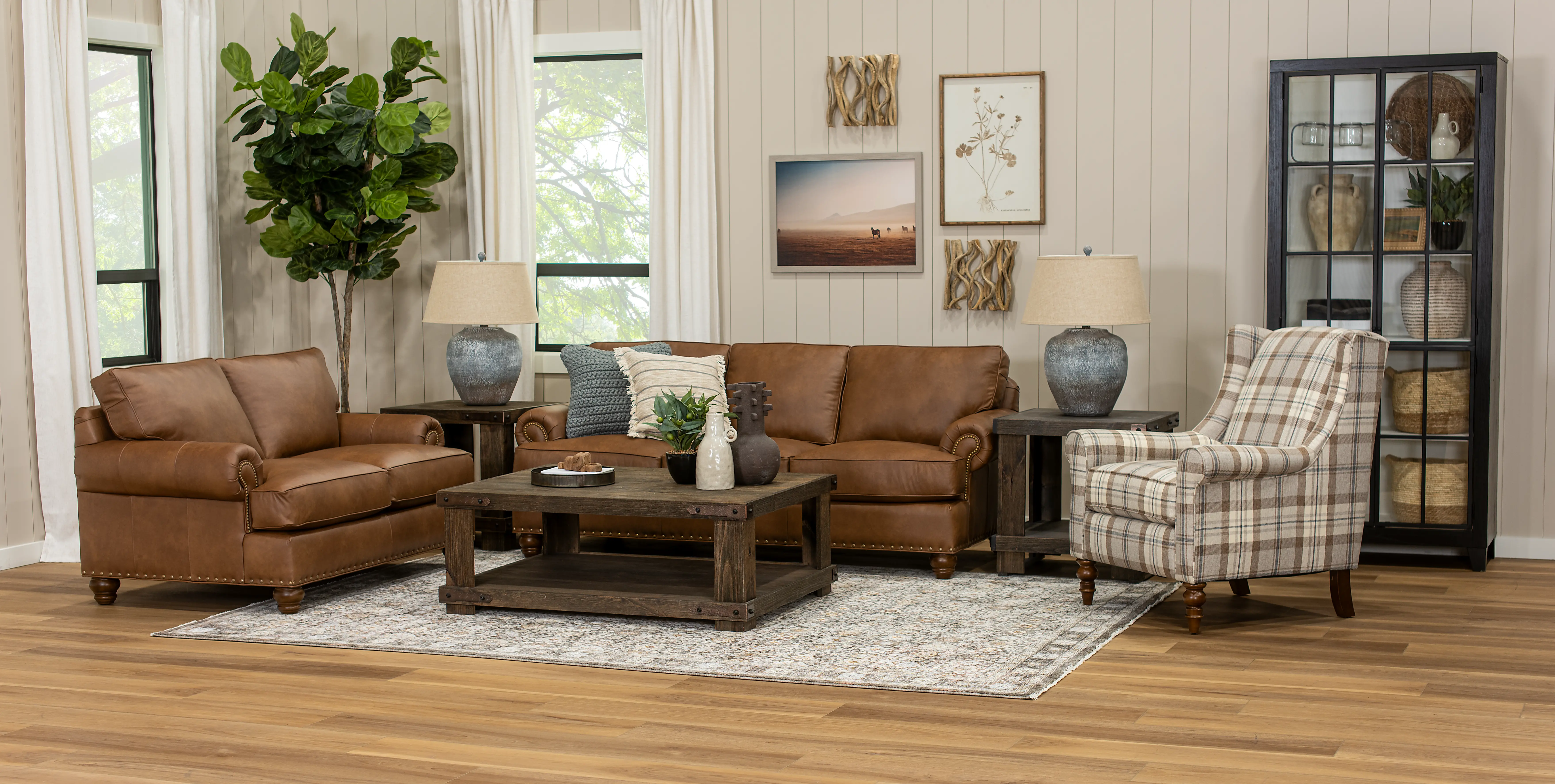 Teton Molasses Plaid Wingback Chair-10