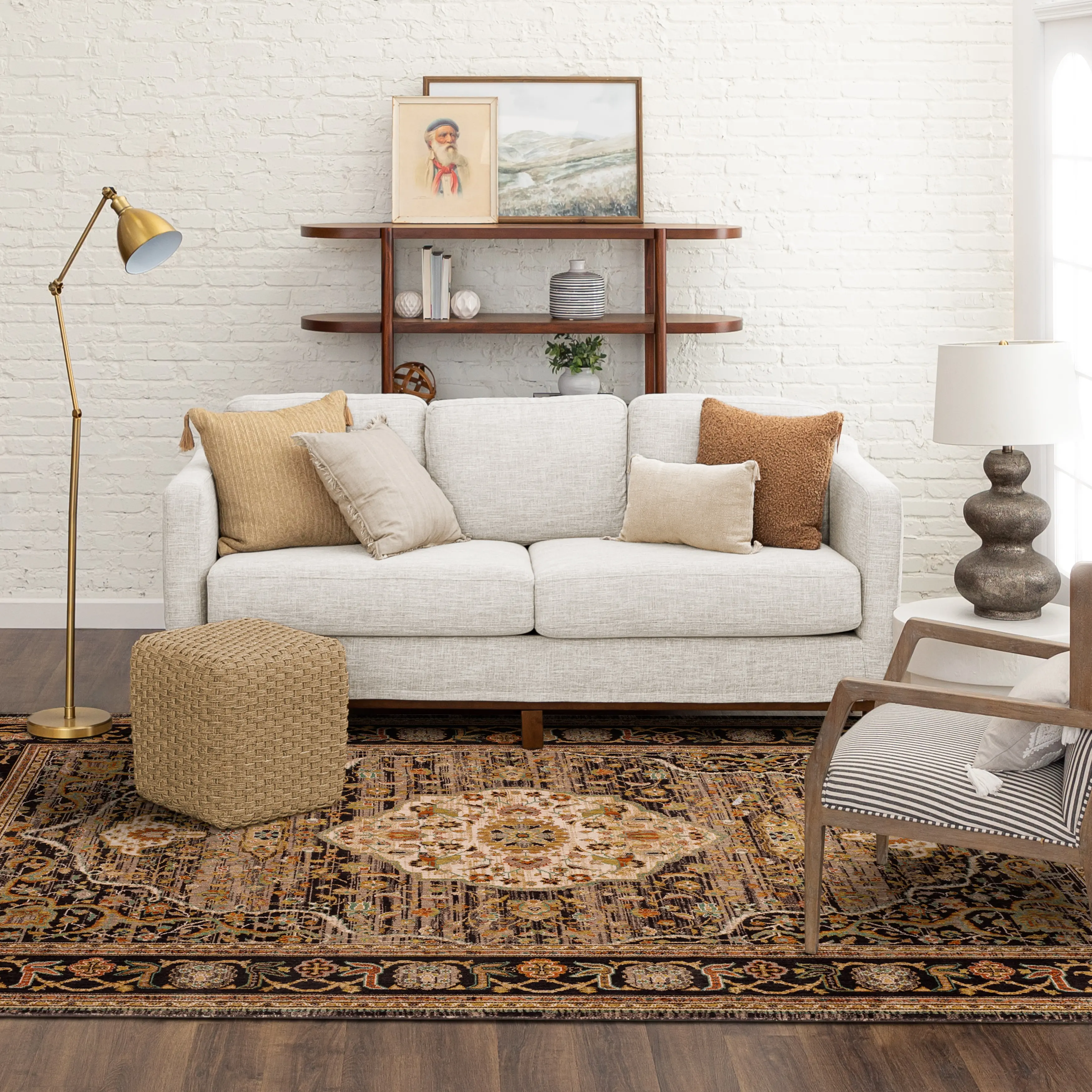 90661-09097/8X11 Petra 8 x 11 Charcoal Area Rug-2