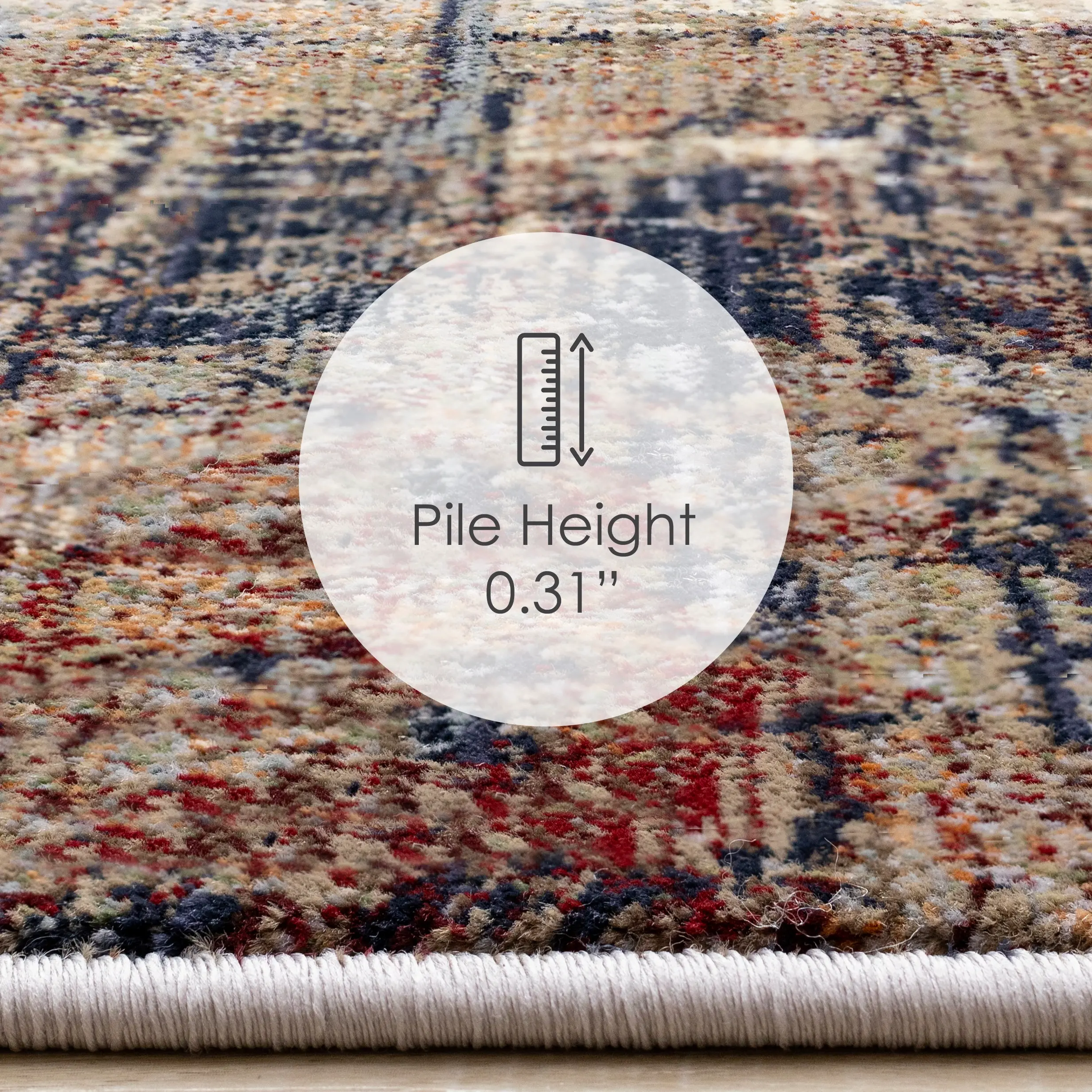 Serene 5 x 8 Blue and Beige Area Rug-4