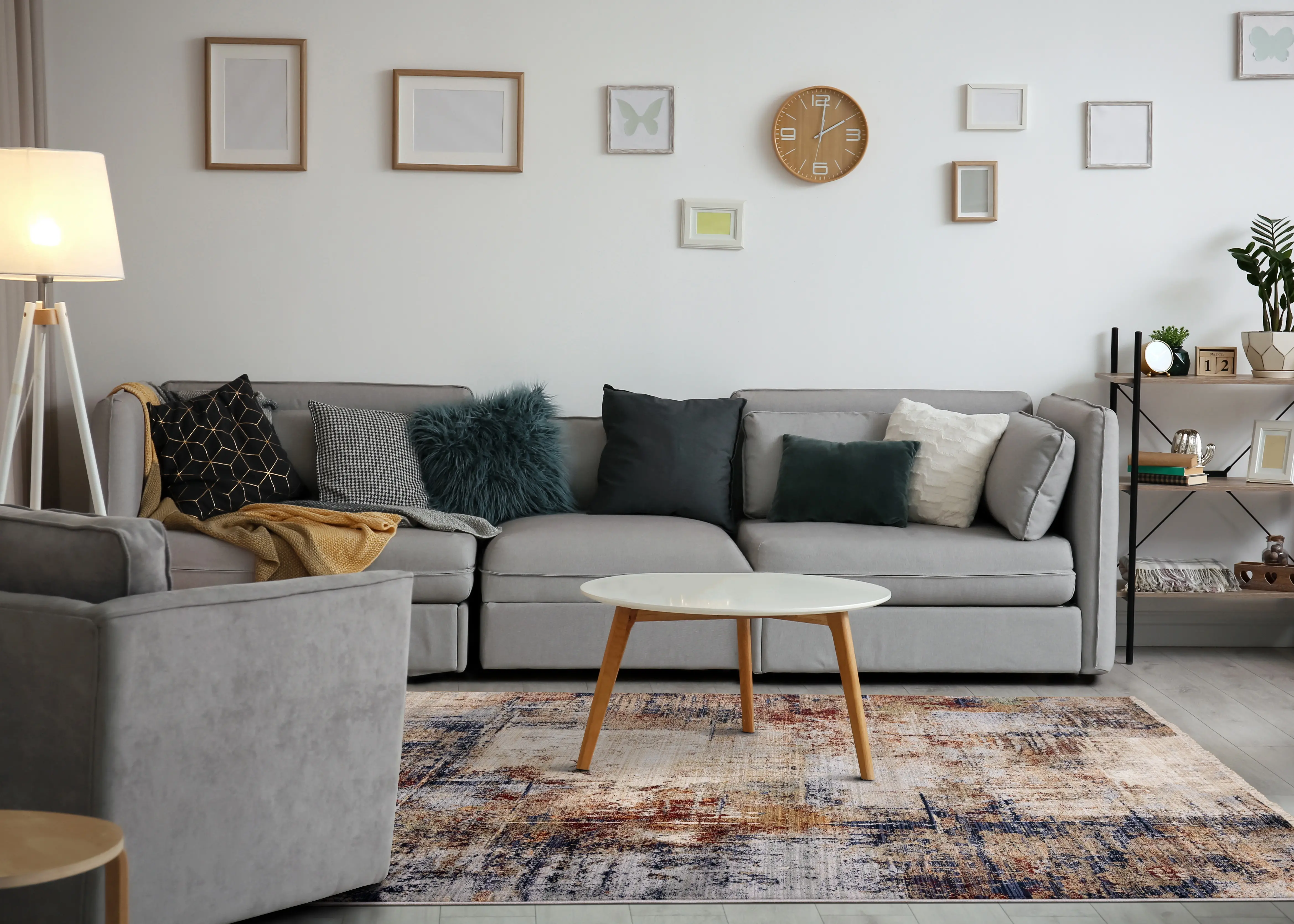 Serene 8 x 10 Blue and Beige Area Rug-2