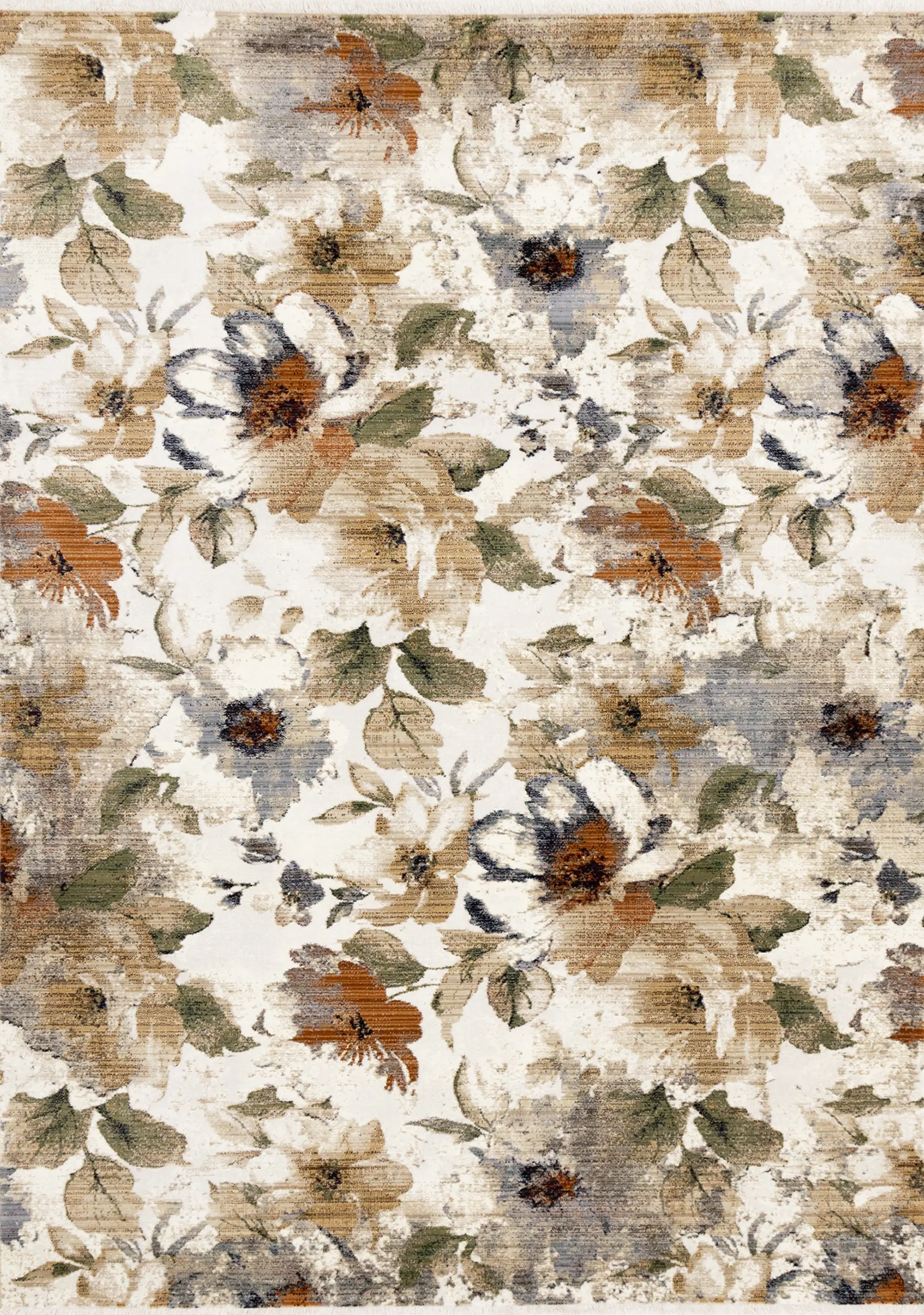 Serene 8 x 10 Beige Floral Area Rug-1