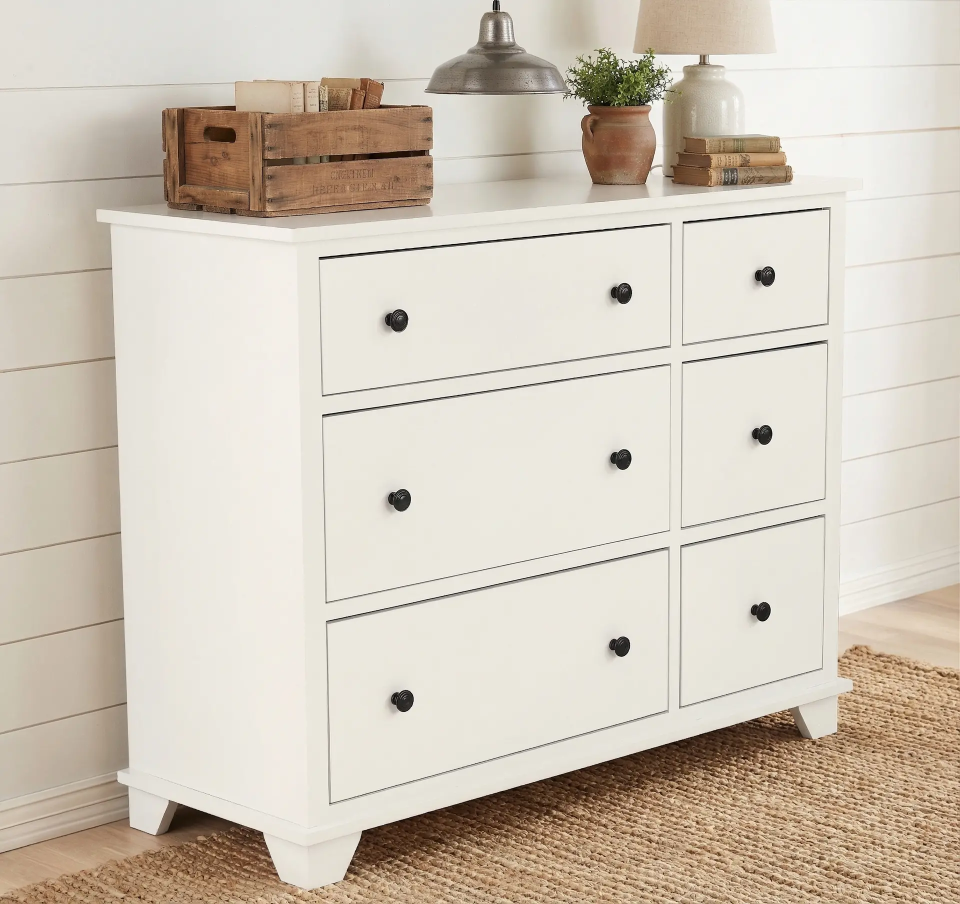 Portland Snow White 6-Drawer Dresser-10