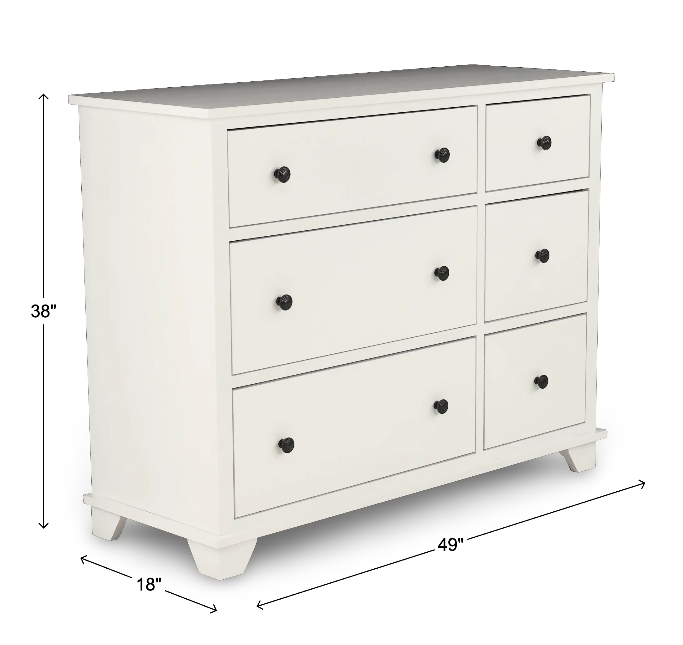 Portland Snow White 6-Drawer Dresser-3
