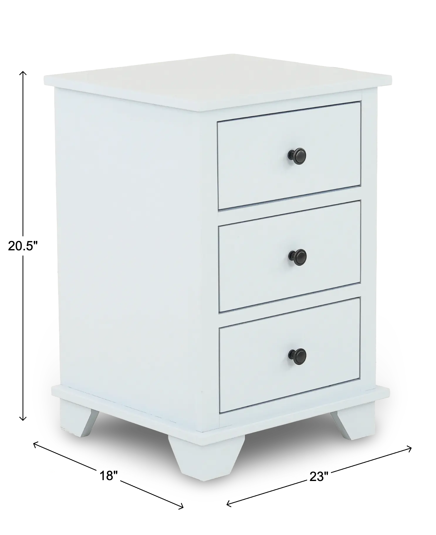 Portland Bayside Blue 3-Drawer Nightstand-3