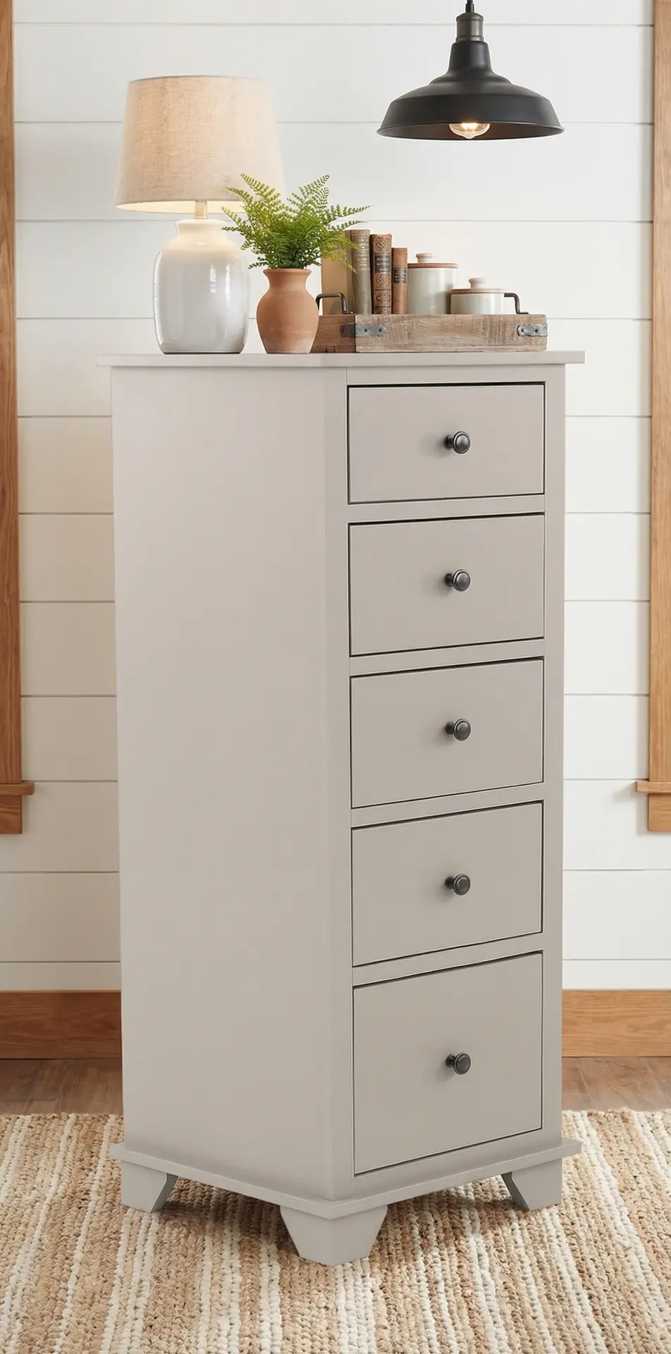 Portland Storm Gray 5-Drawer Lingerie Chest-11
