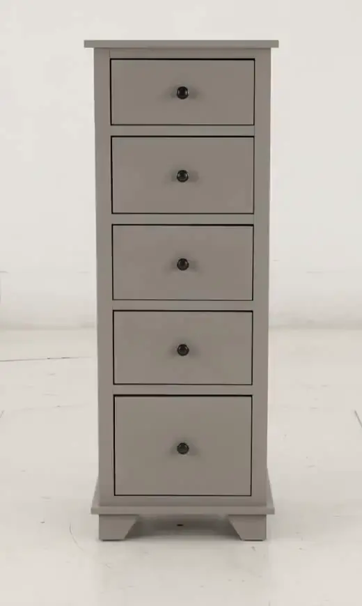 Portland Storm Gray 5-Drawer Lingerie Chest-9
