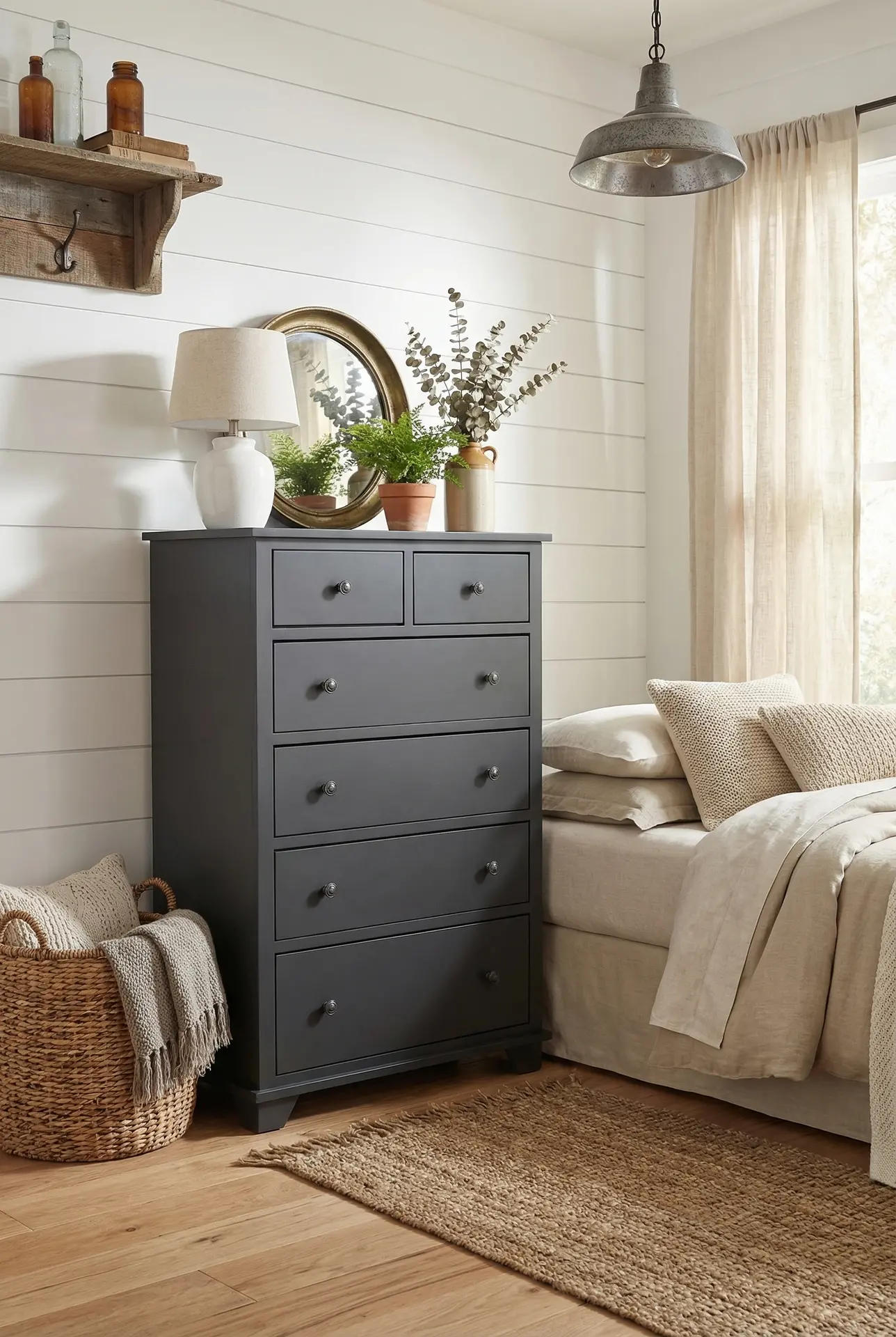 Portland Raven Black 6-Drawer Chest-10
