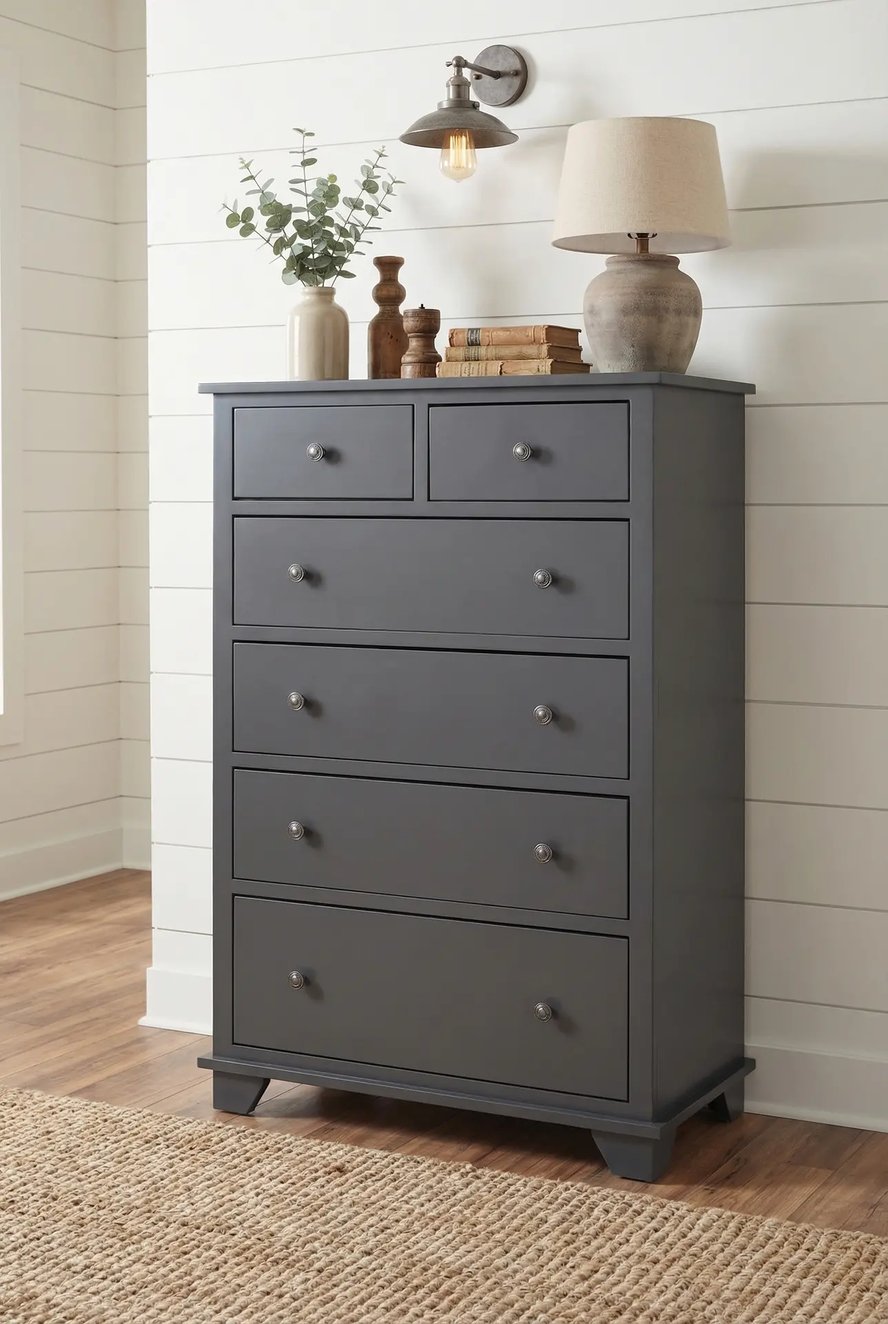 Portland Raven Black 6-Drawer Chest-2