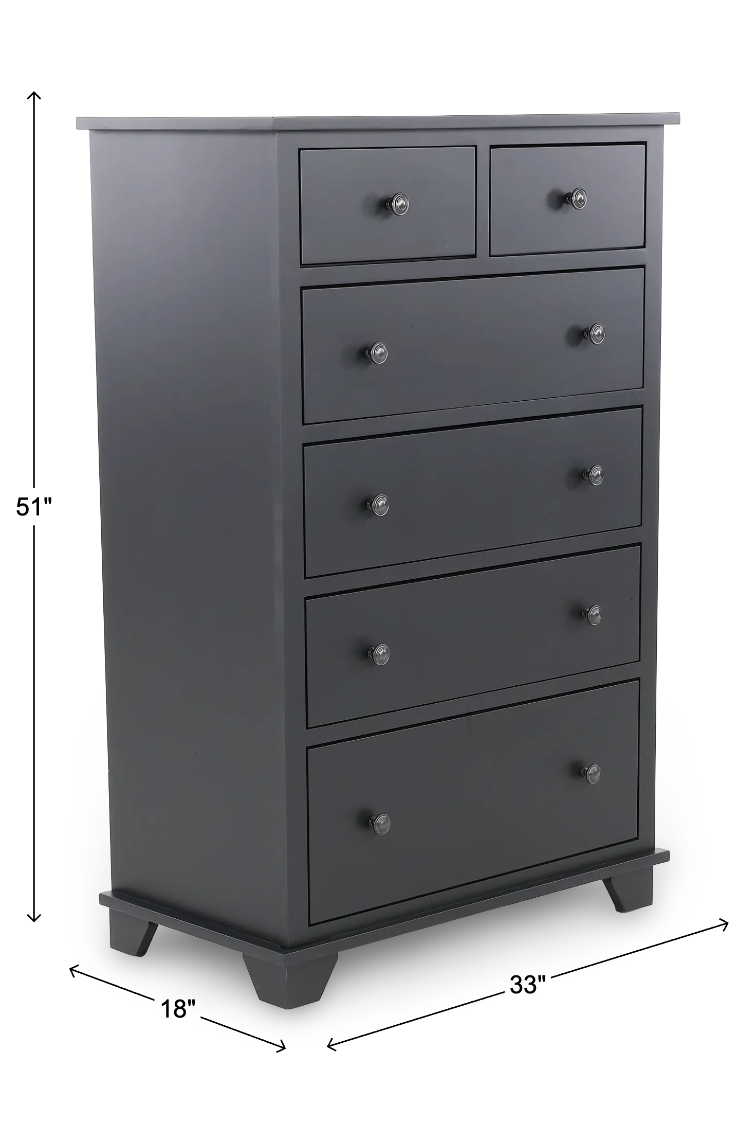 Portland Raven Black 6-Drawer Chest-3